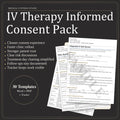 IV Therapy Informed Consent Pack | Screening, Consent, Risks/Alternatives, Medical History (Word/PDF/Tracker)