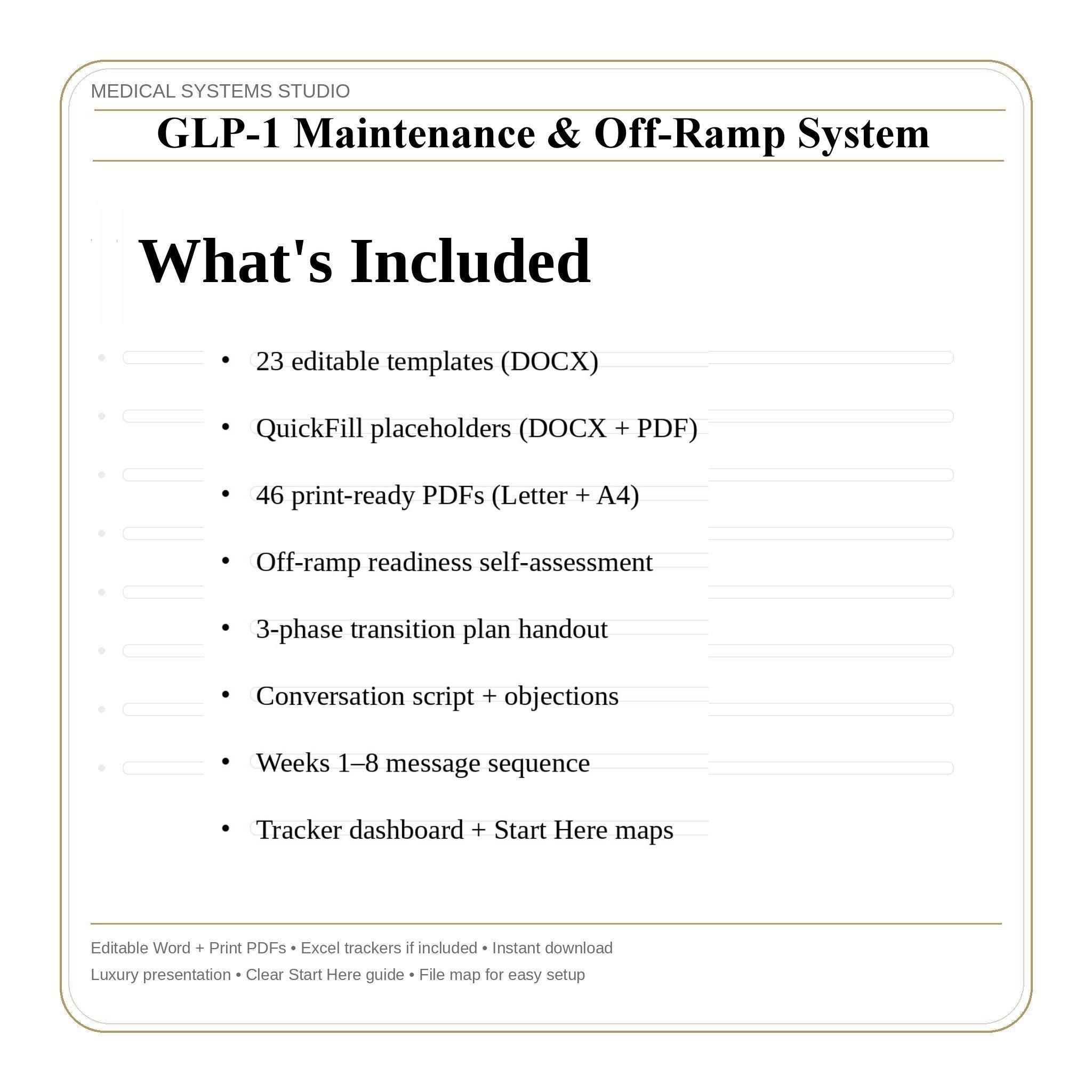GLP-1 Maintenance & Off-Ramp System Kit | Transition Plan, Relapse Prevention, Refill Boundaries, Tracker (Digital Download)