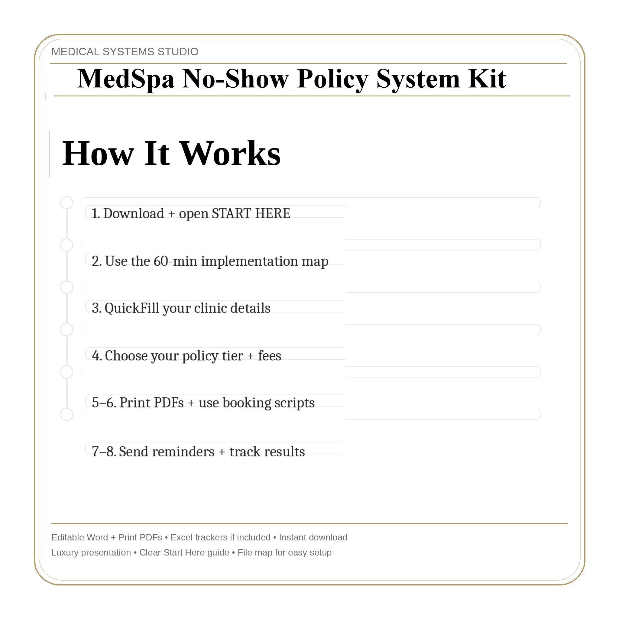 MedSpa No-Show Policy Kit | Clinic Forms, Email Templates, Canva Signs (Digital Download)