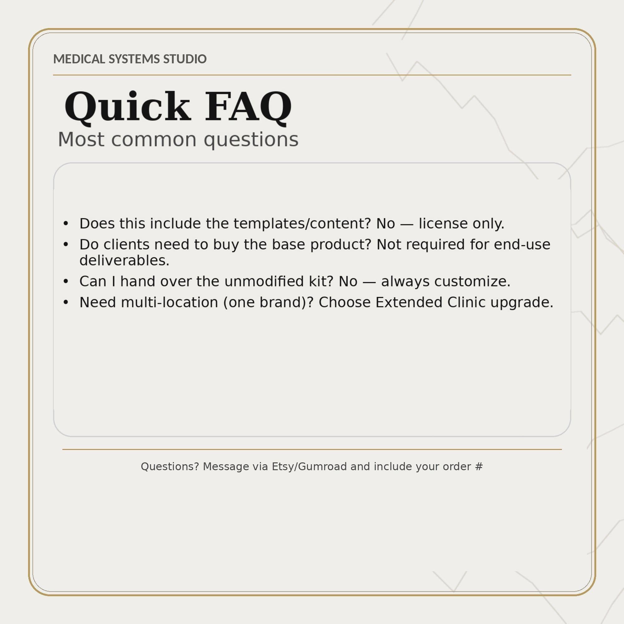 Agency / Multi-Client License Upgrade | For Medical Systems Studio Digital Products | Instant PDF