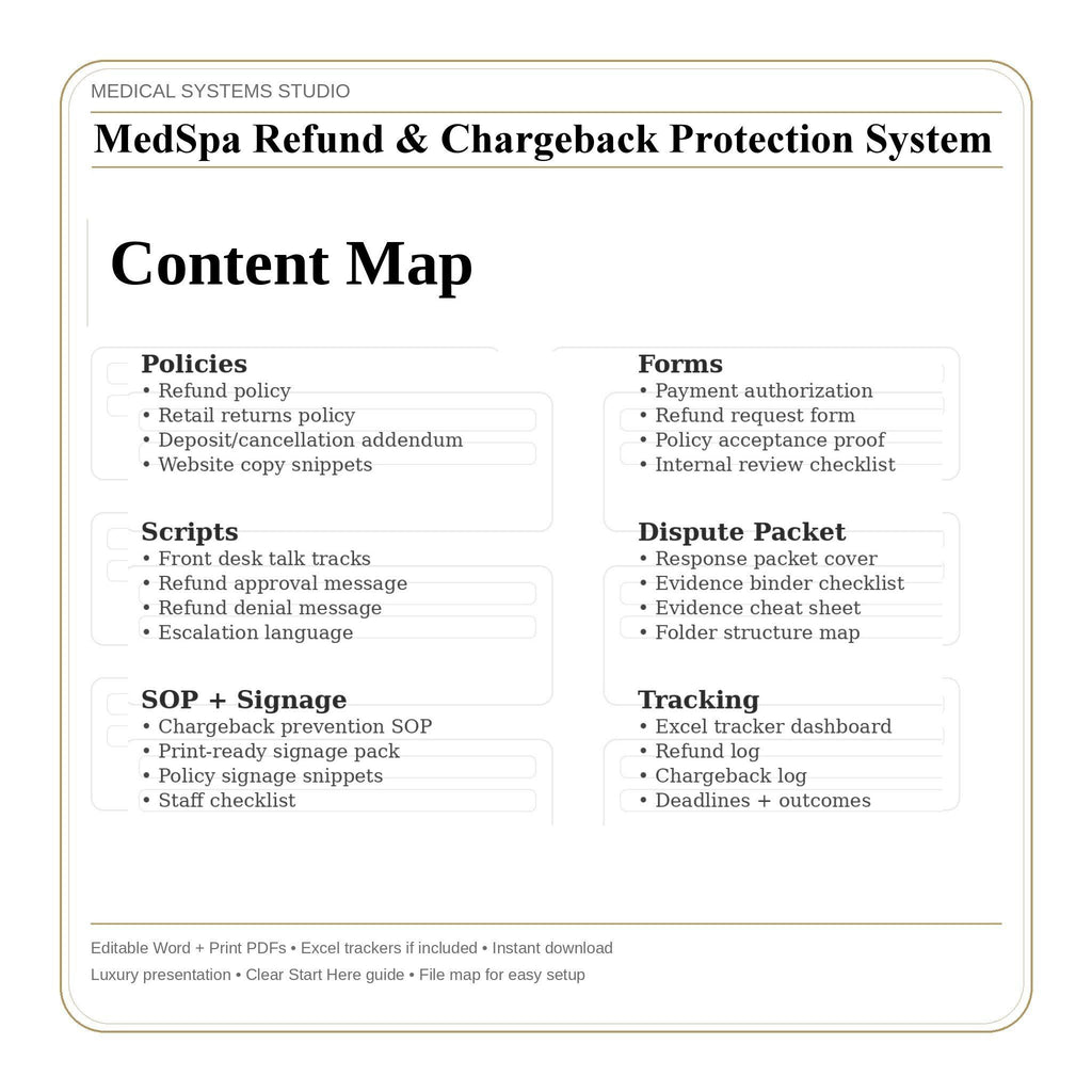 MedSpa Refund & Chargeback Protection System | Clinic Policy Templates