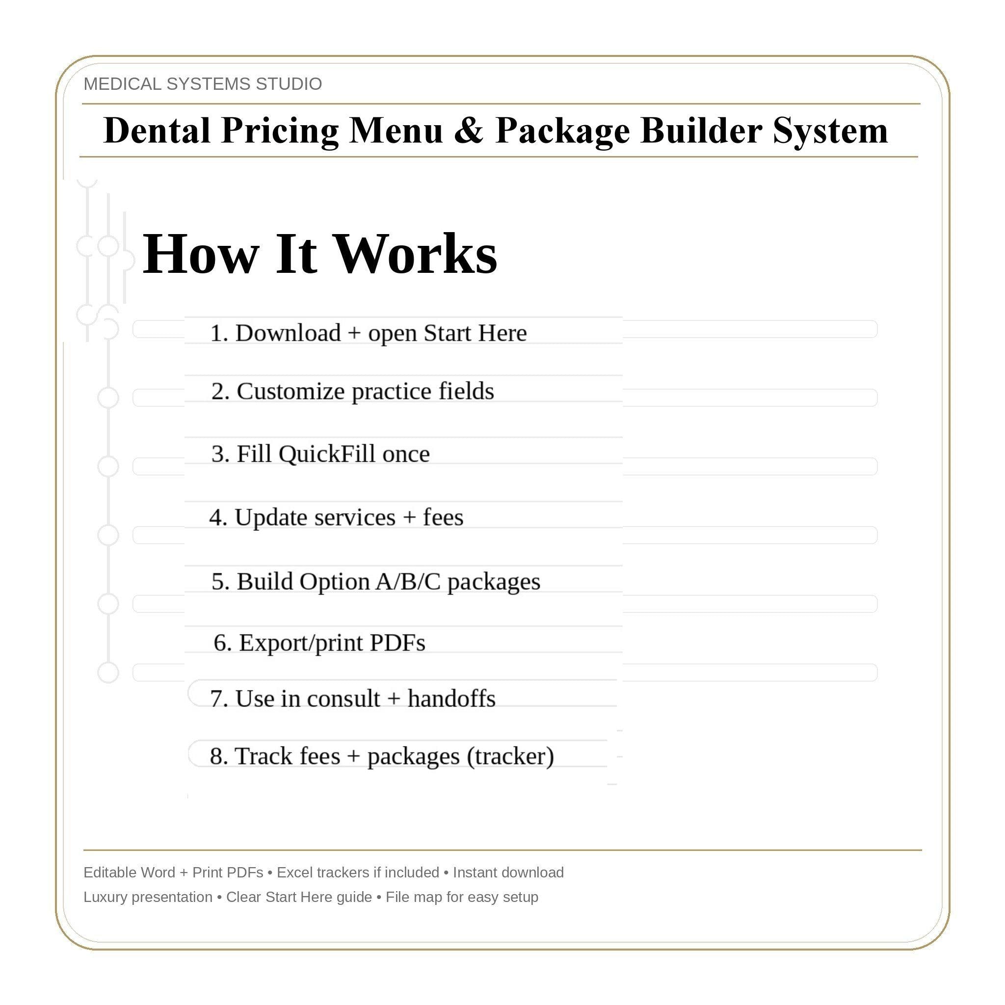 Dental Pricing Menu & Package Builder | Cosmetic Implant Fee System (Digital Download)