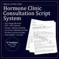 Hormone Clinic Consultation Script System | TRT HRT BHRT | Booking, Lab, Objection, Pricing, Follow-Up Tracker