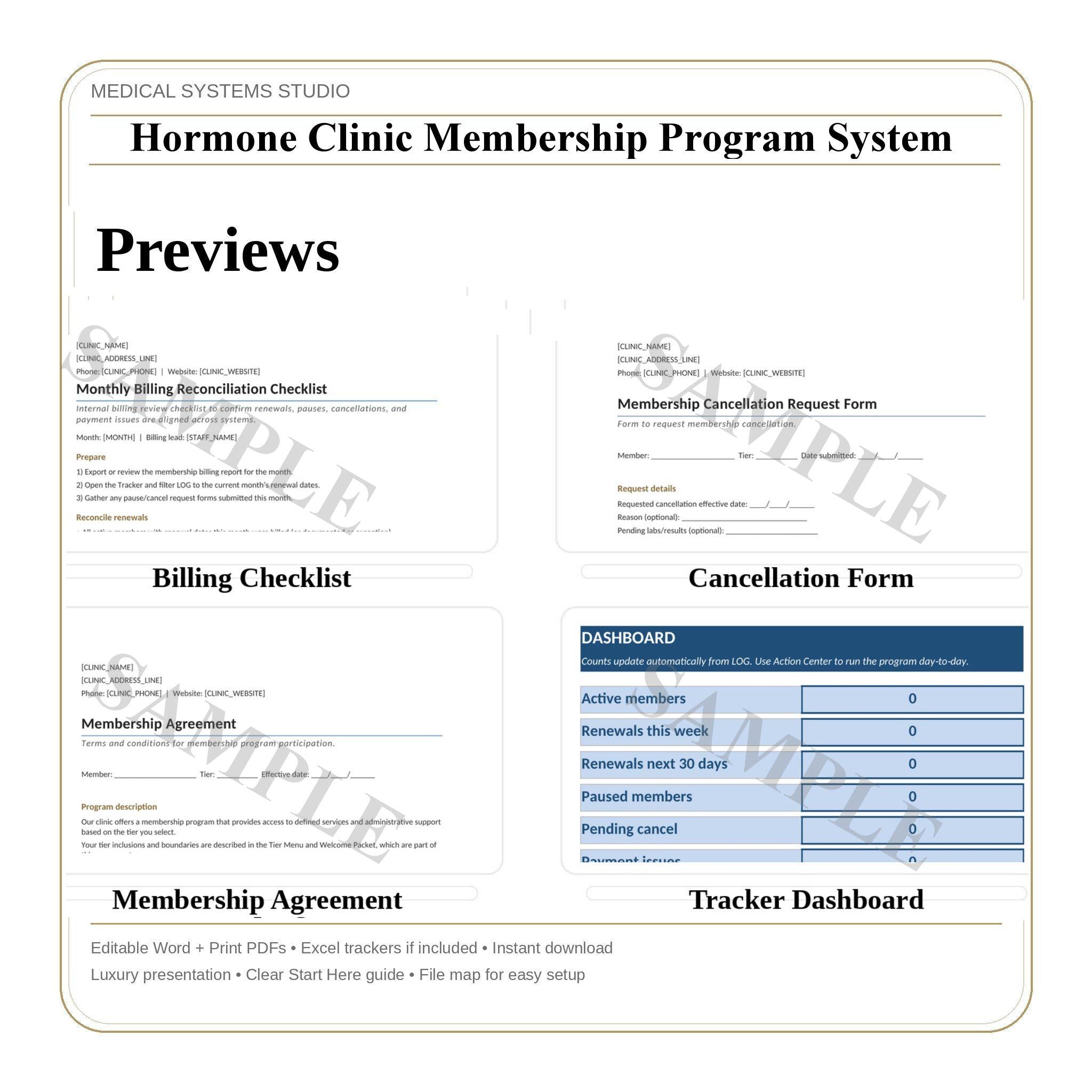 Hormone Clinic Membership Program System | TRT HRT BHRT Tier Builder (Digital Download)