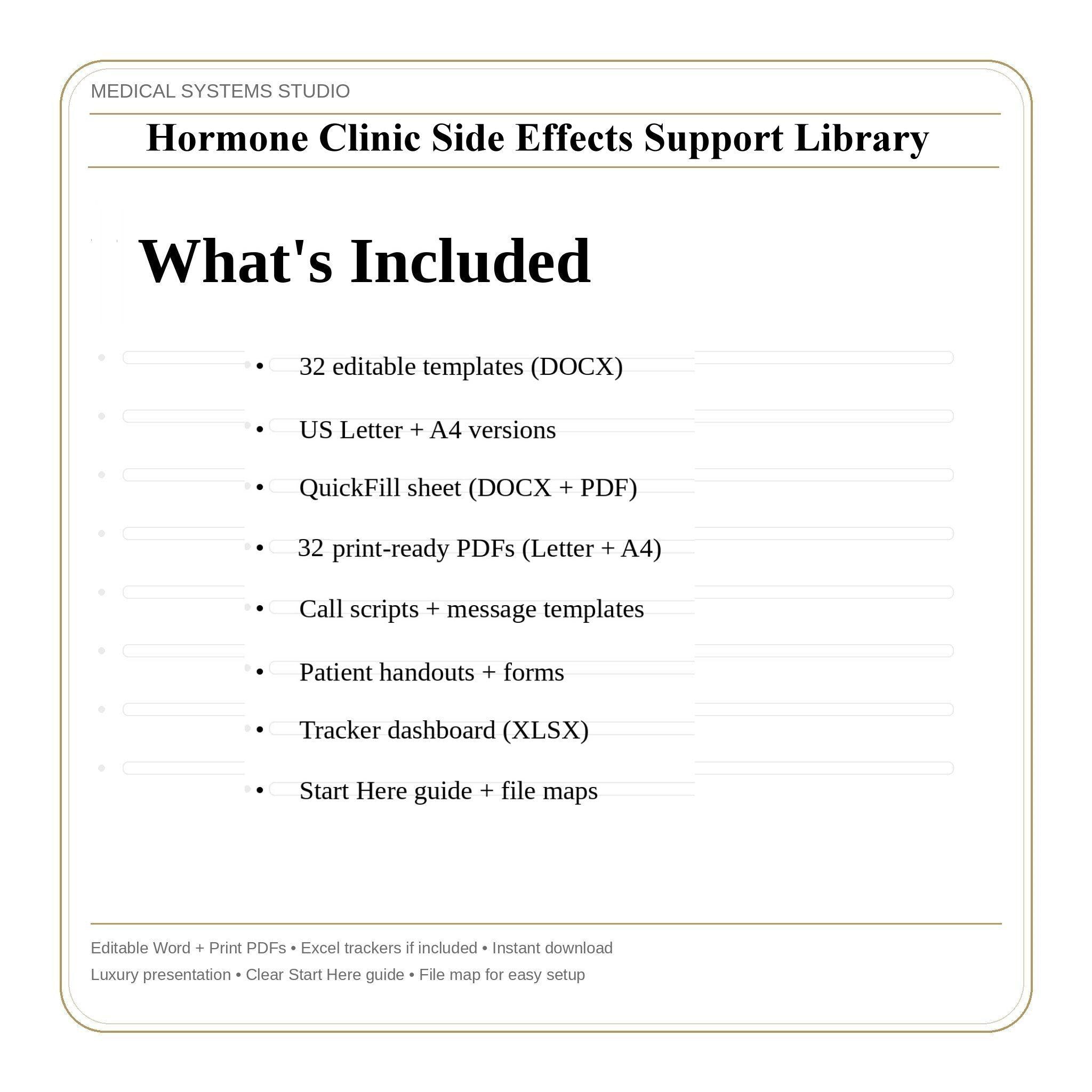 Hormone Clinic Side Effects Support Library | TRT HRT BHRT Workflow Guides (Digital Download)