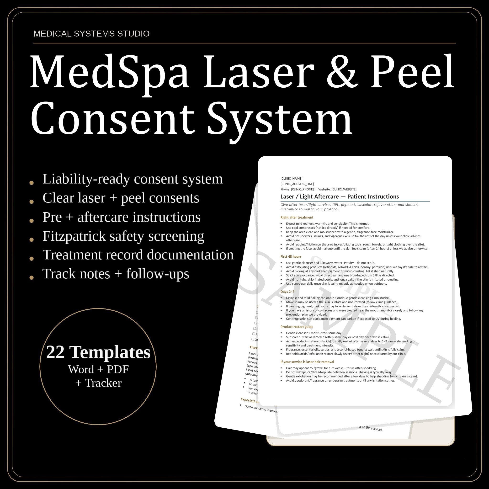 MedSpa Laser & Chemical Peel Consent Forms | Clinic Templates (Digital Download)