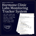 Hormone Clinic Labs Monitoring Tracker System | TRT/HRT/BHRT (Word/PDF/Excel) - Digital Download