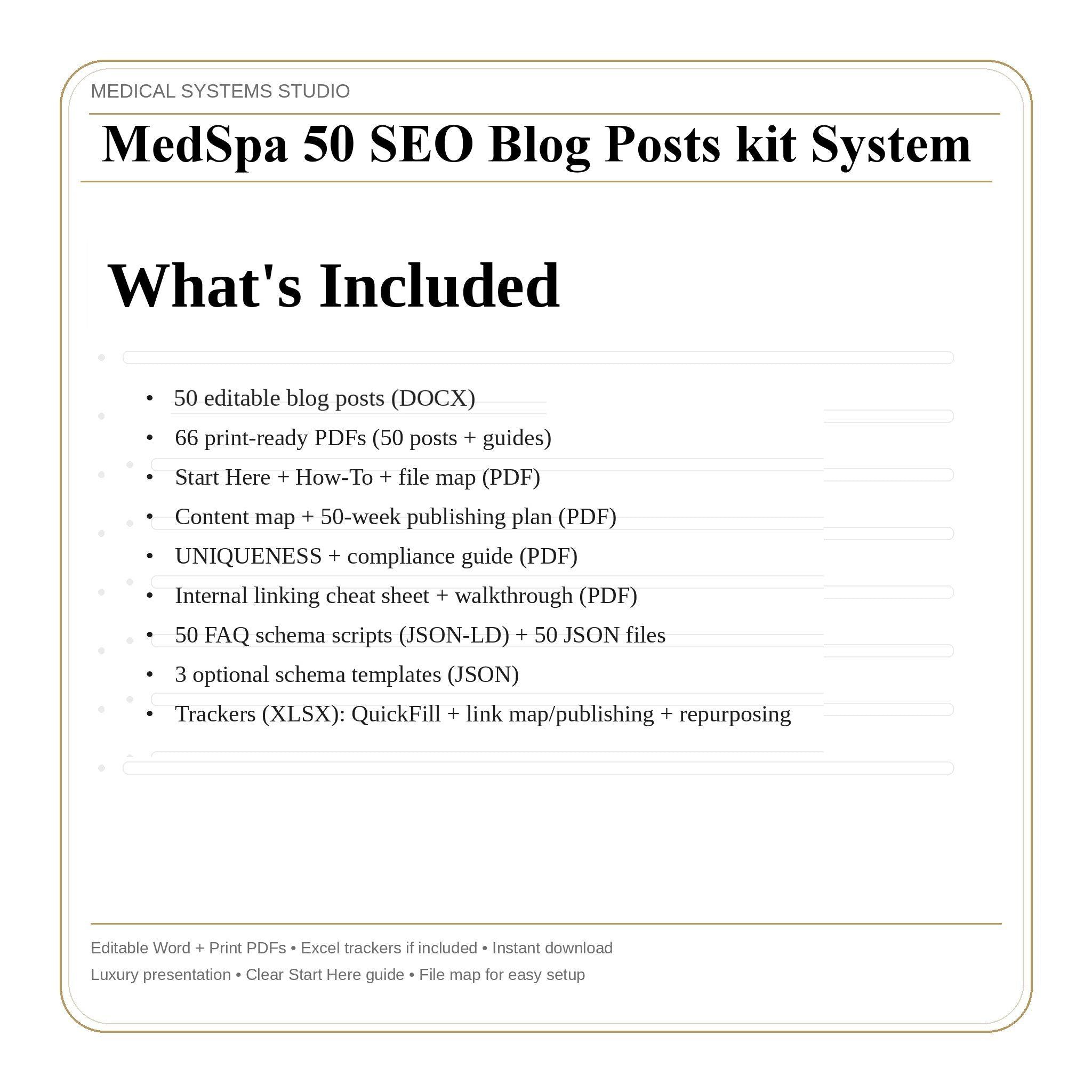 MedSpa SEO Blog Post Kit | 50+ Long Form Templates