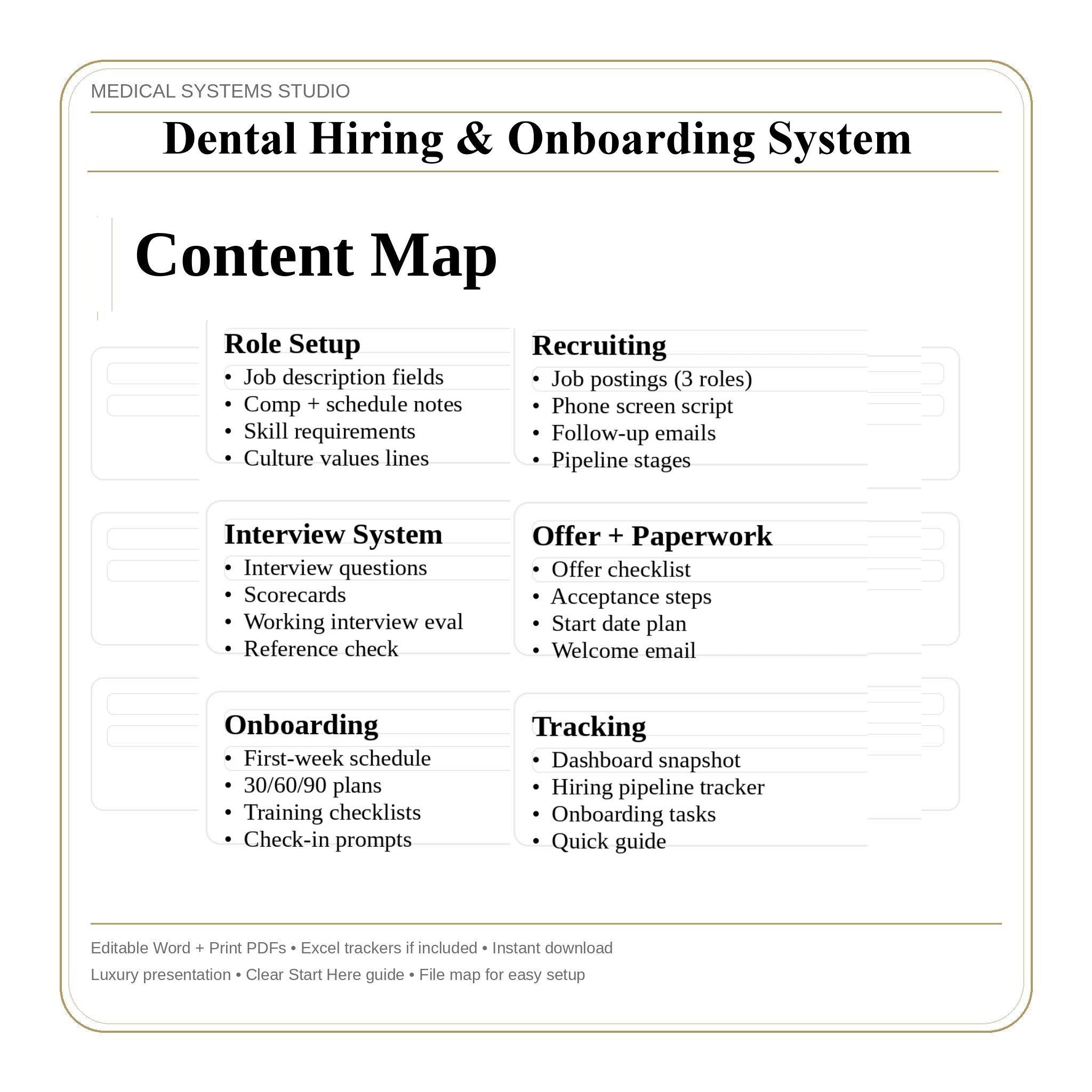 Dental Hiring & Onboarding System | Interview Scorecards + Tracker (Digital Download)