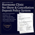 Hormone Clinic No-Show & Cancellation Deposit Policy System | TRT HRT BHRT (Digital Download)
