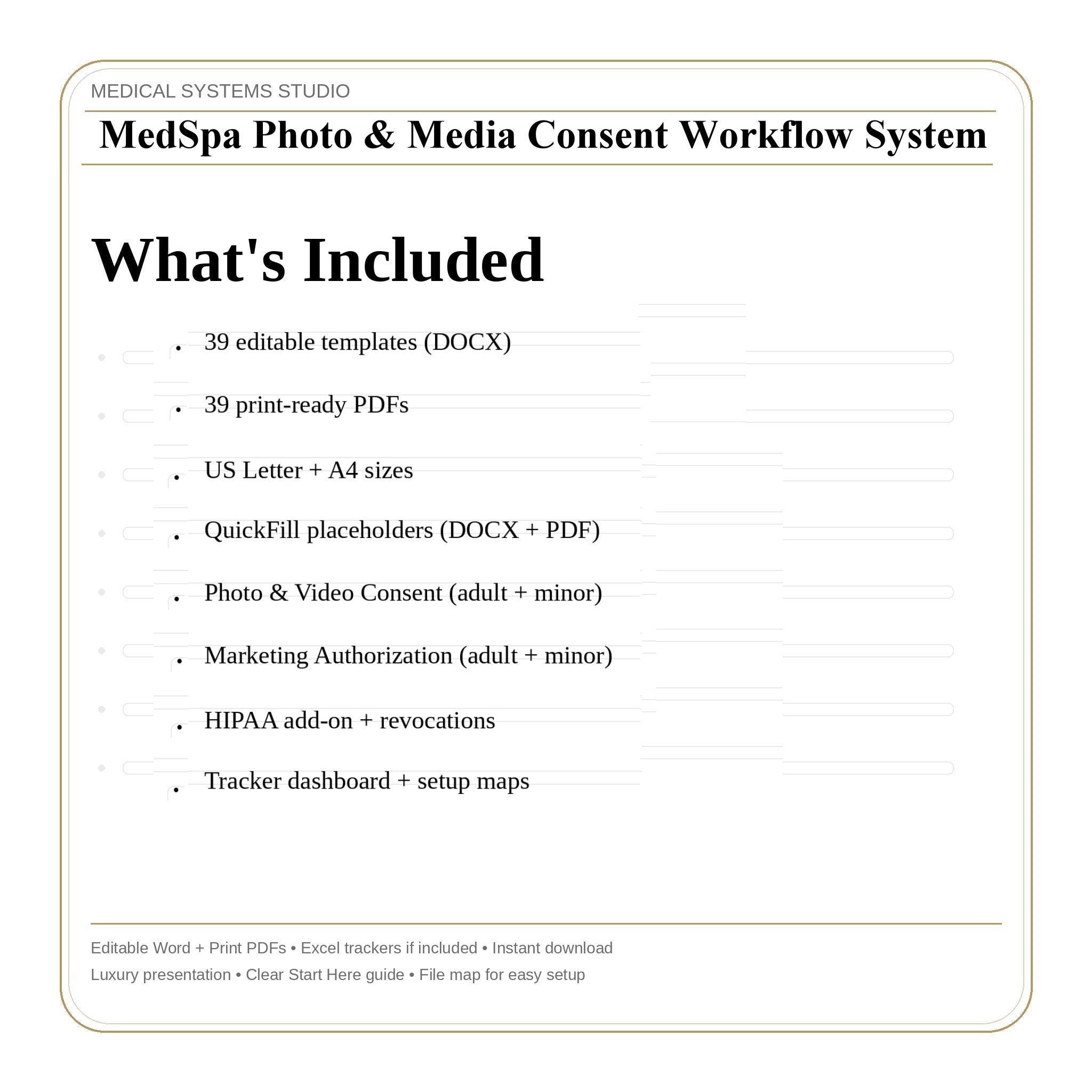 MedSpa Photo & Media Consent Form | Clinic Workflow System (Digital Download)