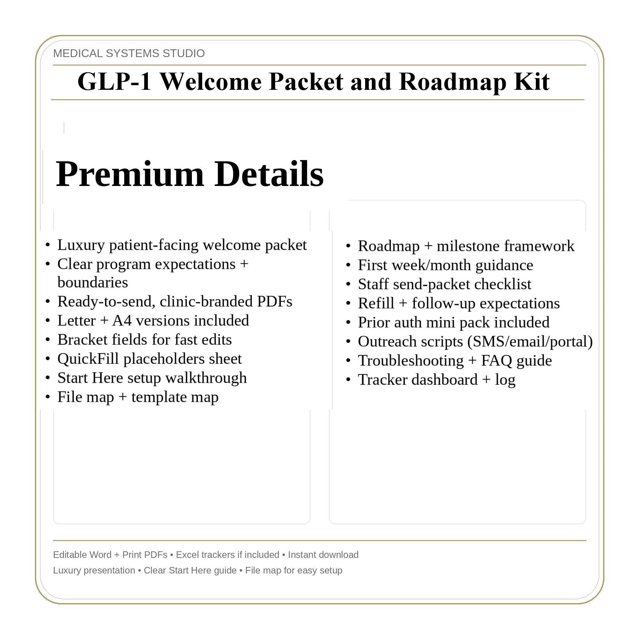 GLP-1 Welcome Packet & Roadmap Kit | Semaglutide/Tirzepatide Patient Onboarding, Expectations, Tracker (Digital Download)