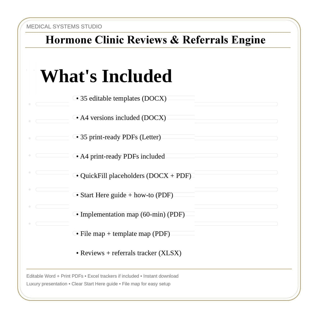 Hormone Clinic Reviews & Referrals Engine | TRT HRT BHRT Reviews qr sign, Scripts (Digital Download)