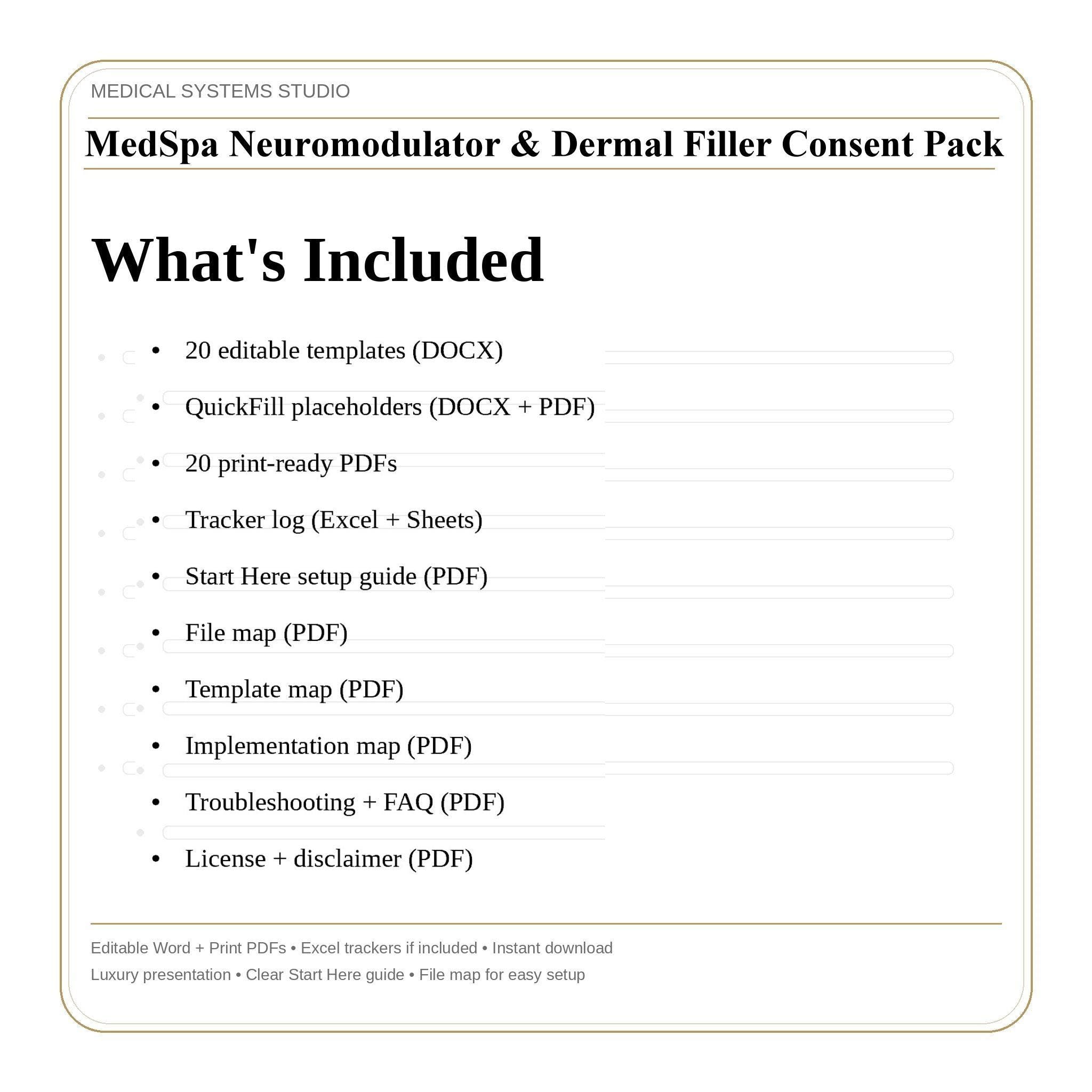 MedSpa Injectables Consent Forms | Botox, Dermal Filler (Digital Download)