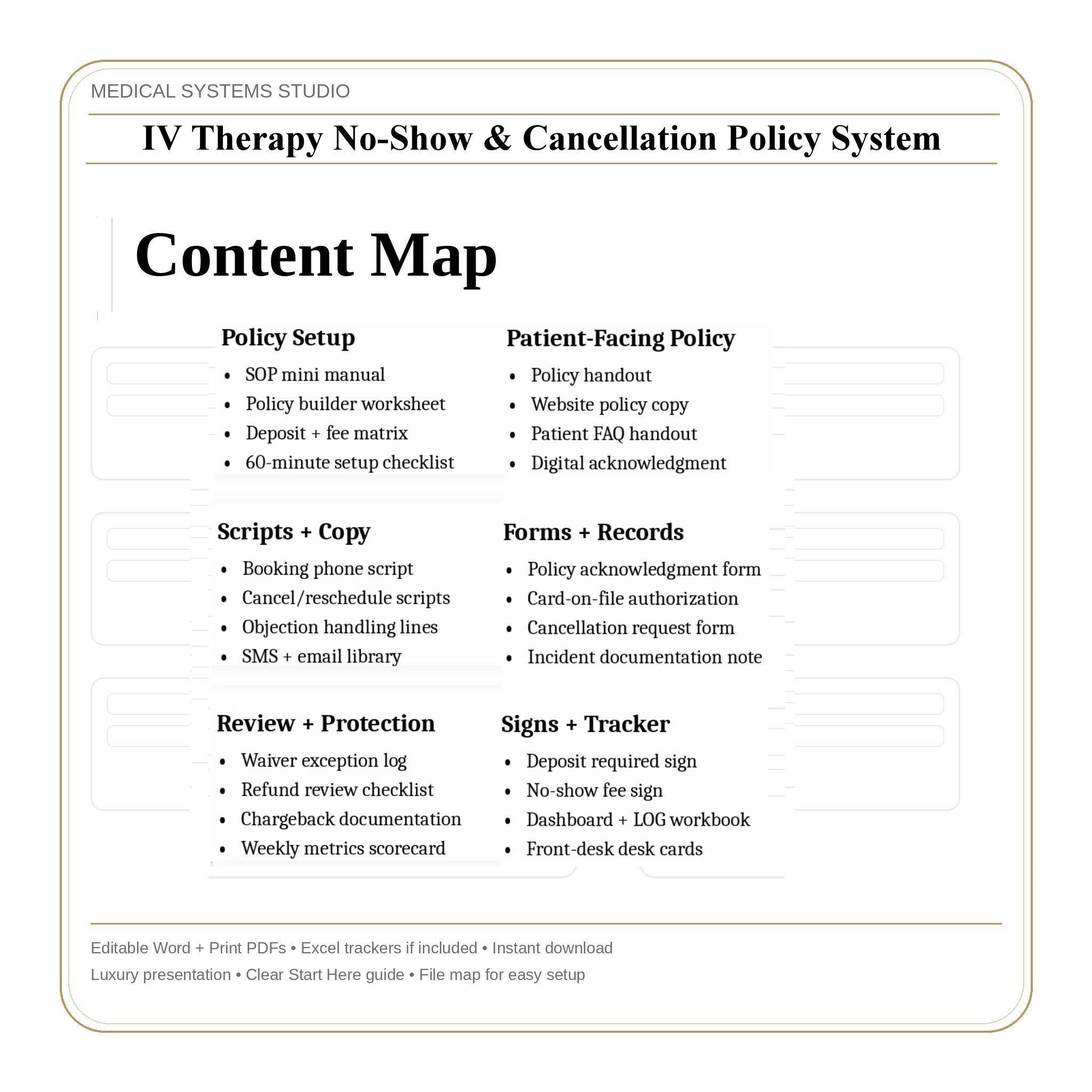 IV Therapy No-Show Cancellation Policy System | Deposit, Scripts, Reminders (Digital Download)