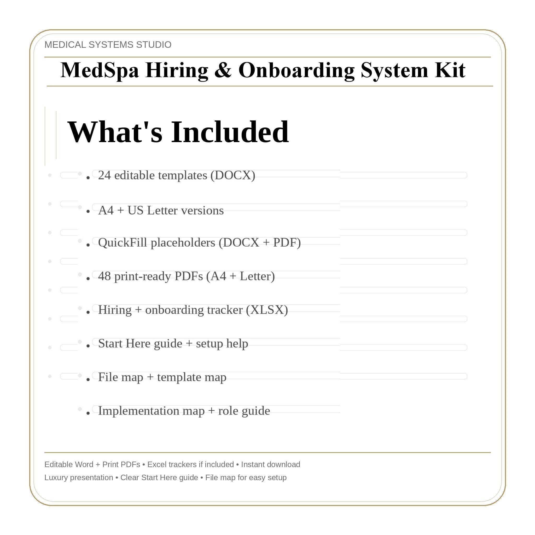 MedSpa Hiring & Onboarding System | Clinic Staff Training (Digital Download)