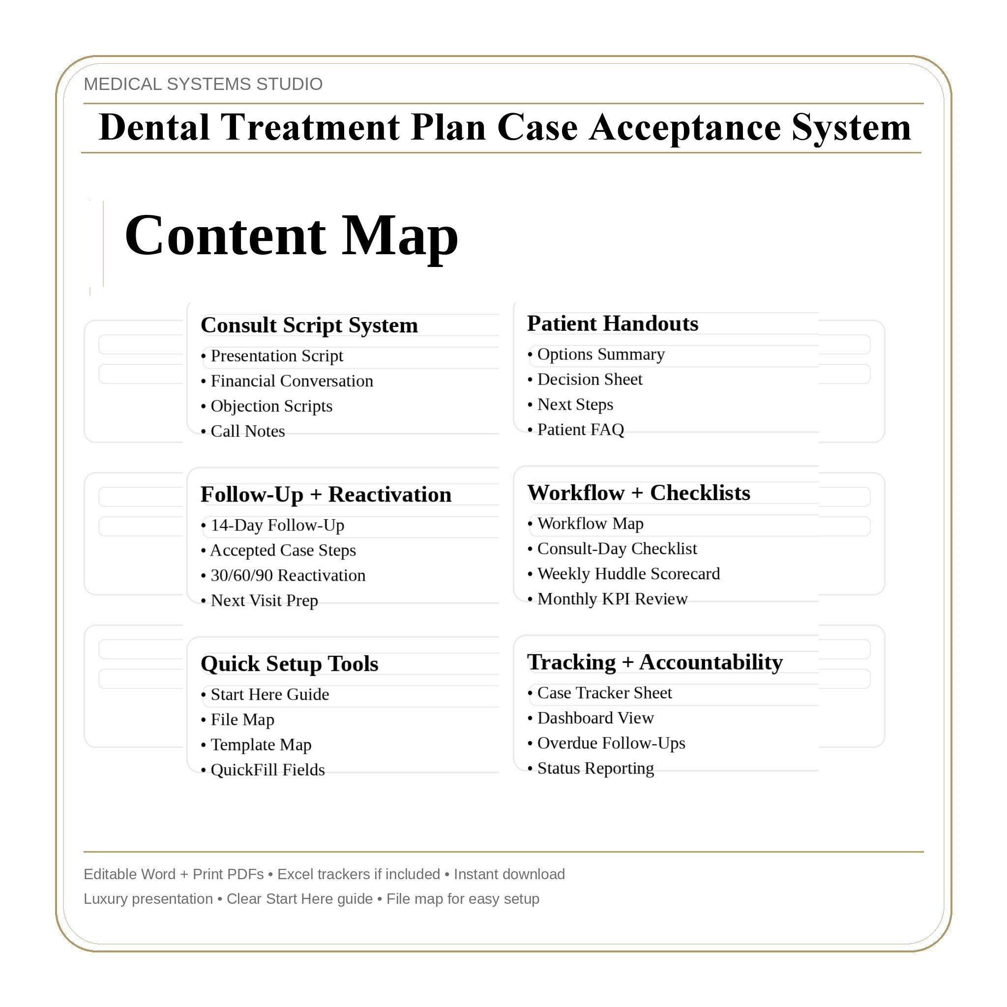Dental Treatment Plan Case Acceptance System | Scripts + Tracker (Digital Download)