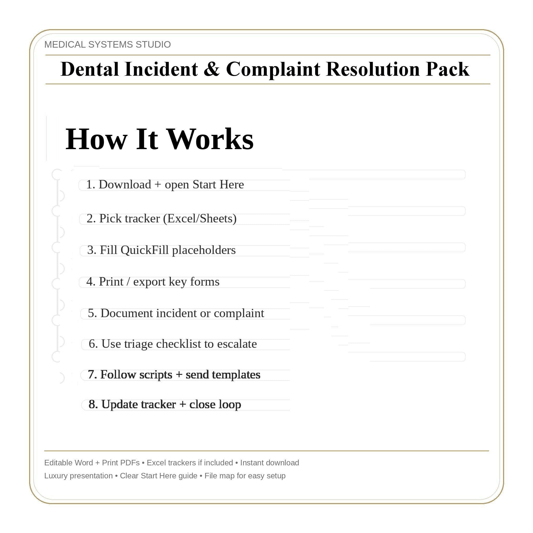 Dental Incident & Complaint Resolution Kit | Clinic Workflow (Digital Download)
