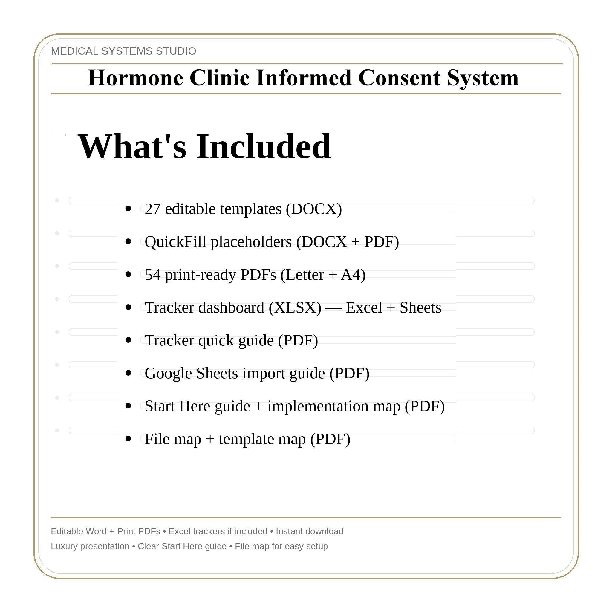 Hormone Clinic Informed Consent System | TRT, HRT, BHRT Forms. Word/PDF/Tracker (Digital Download)