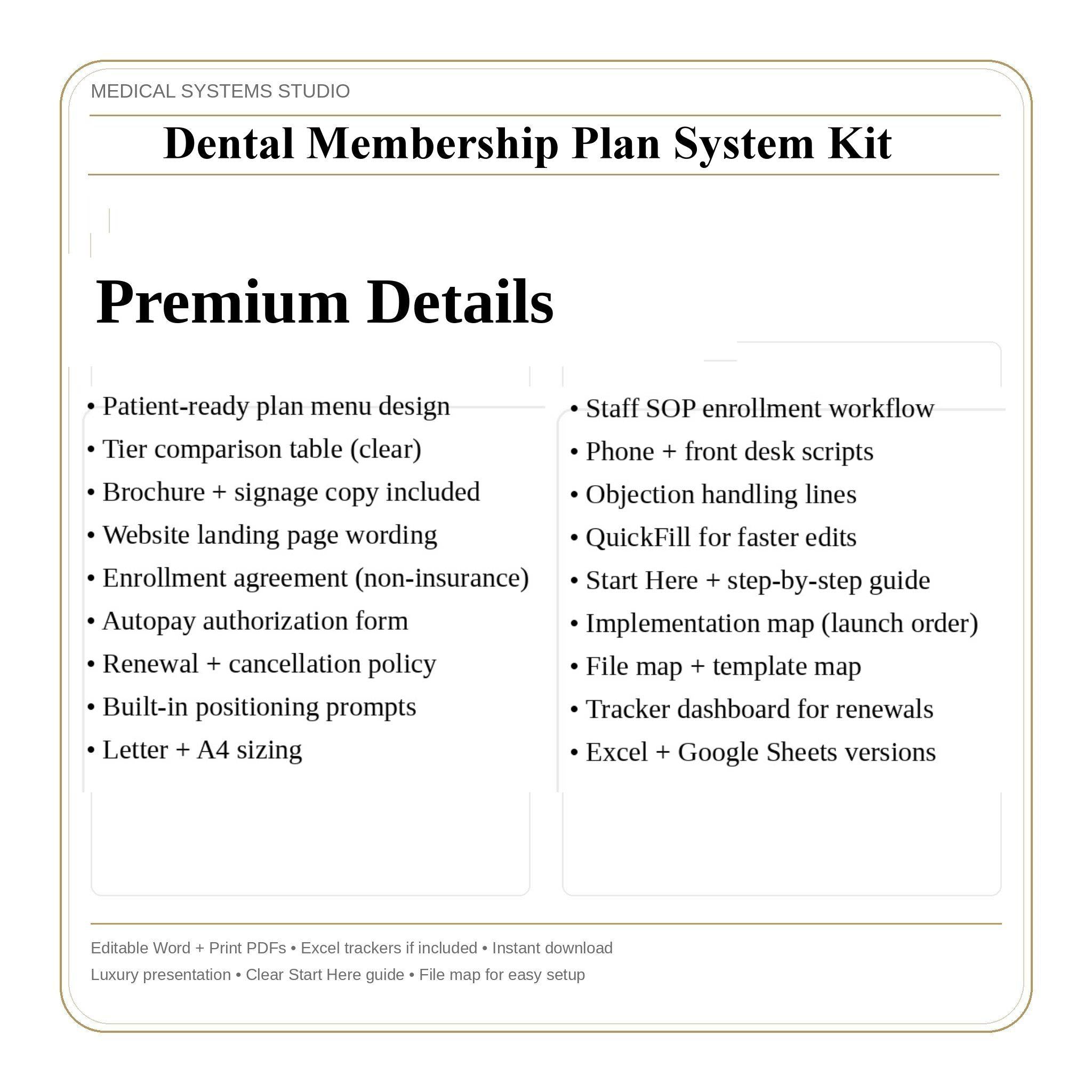 Dental Membership Plan System Kit | In-Office Savings (Digital Download)