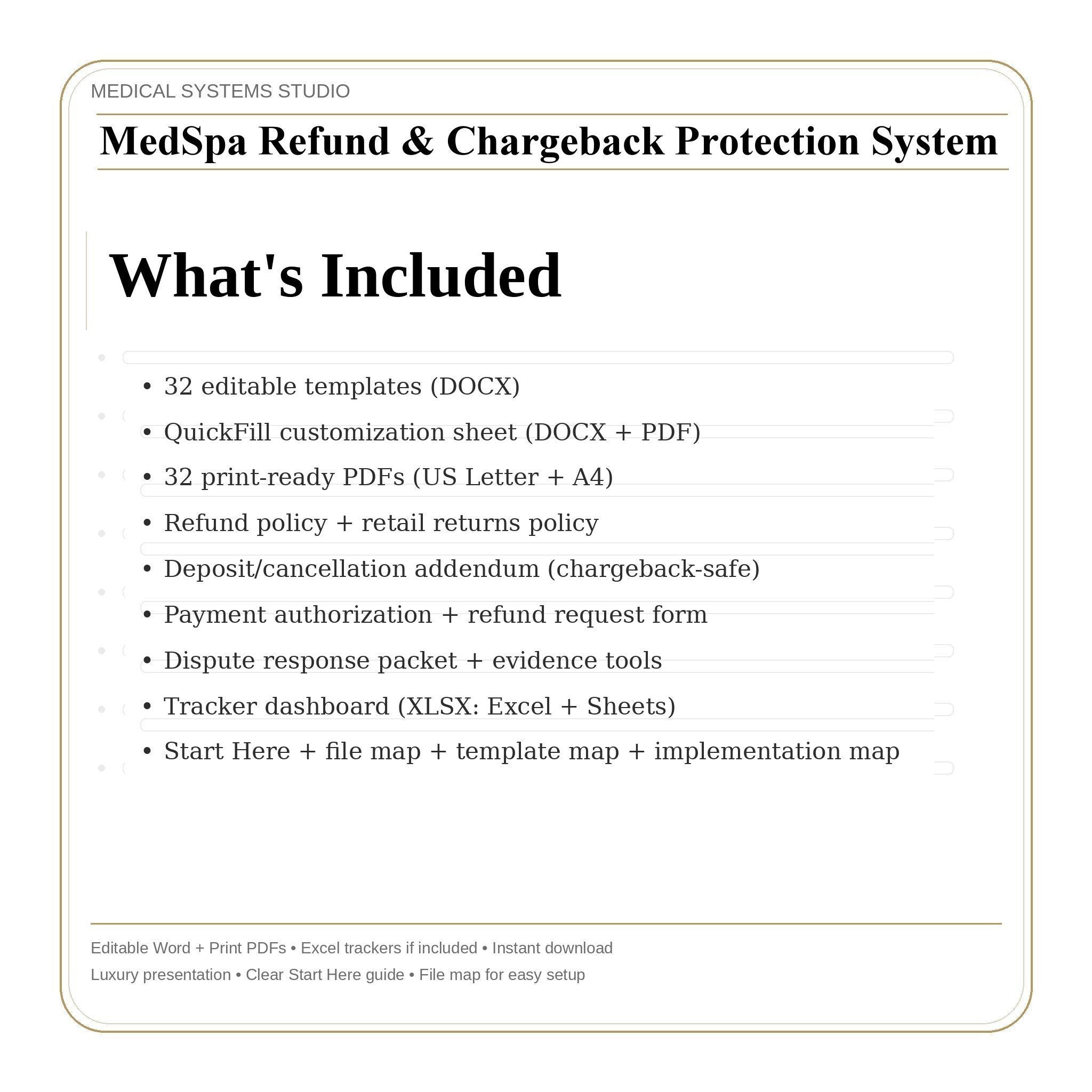 MedSpa Refund & Chargeback Protection System | Clinic Policy Templates