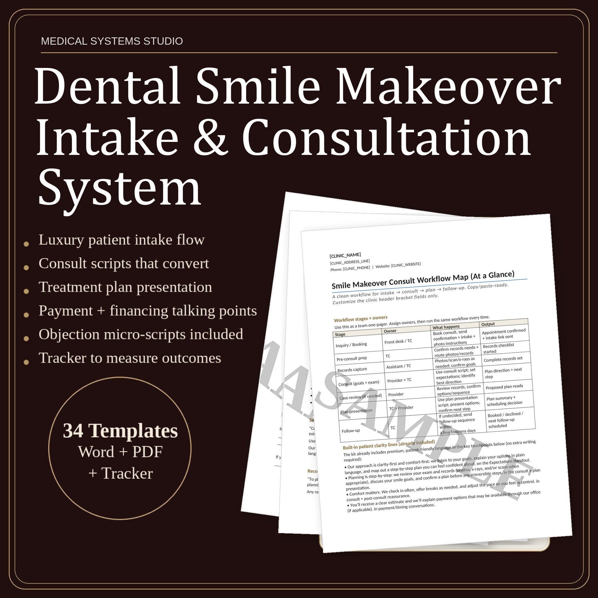 Dental Smile Makeover Consultation System | Scripts, Photo Guide & Tracker