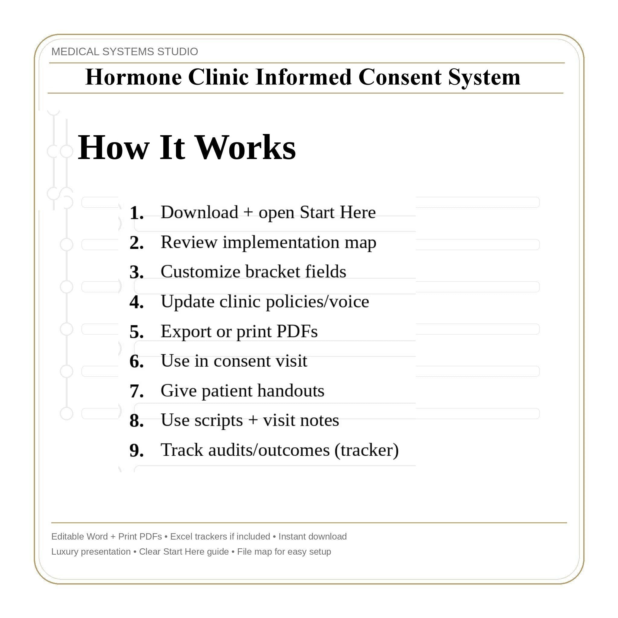 Hormone Clinic Informed Consent System | TRT, HRT, BHRT Forms. Word/PDF/Tracker (Digital Download)