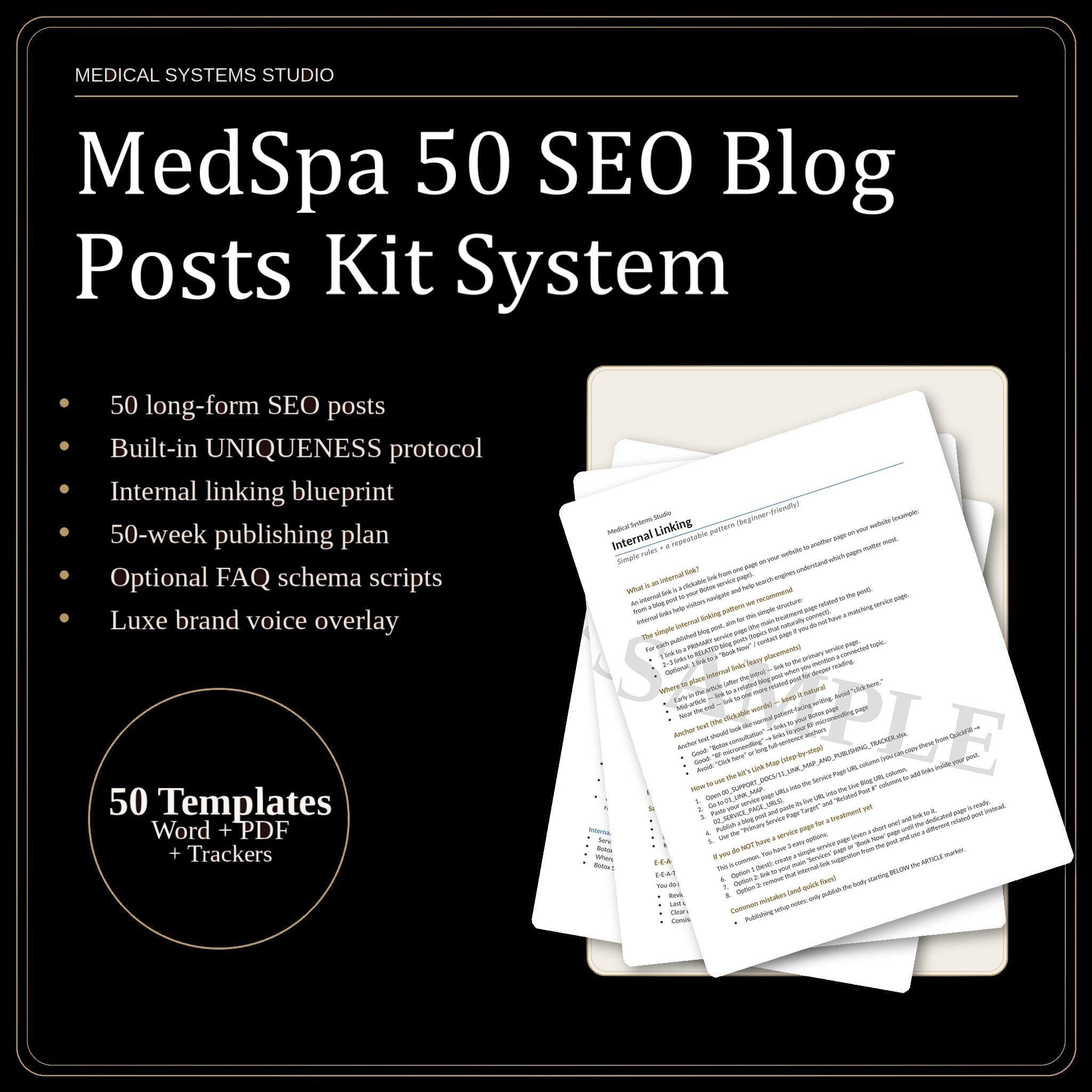 MedSpa SEO Blog Post Kit | 50+ Long Form Templates