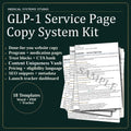 GLP-1 Service Page Copy Kit | Semaglutide & Tirzepatide Website Copy | Medical Weight Loss Pages, SEO Meta, FAQ Schema, Uniqueness Vault