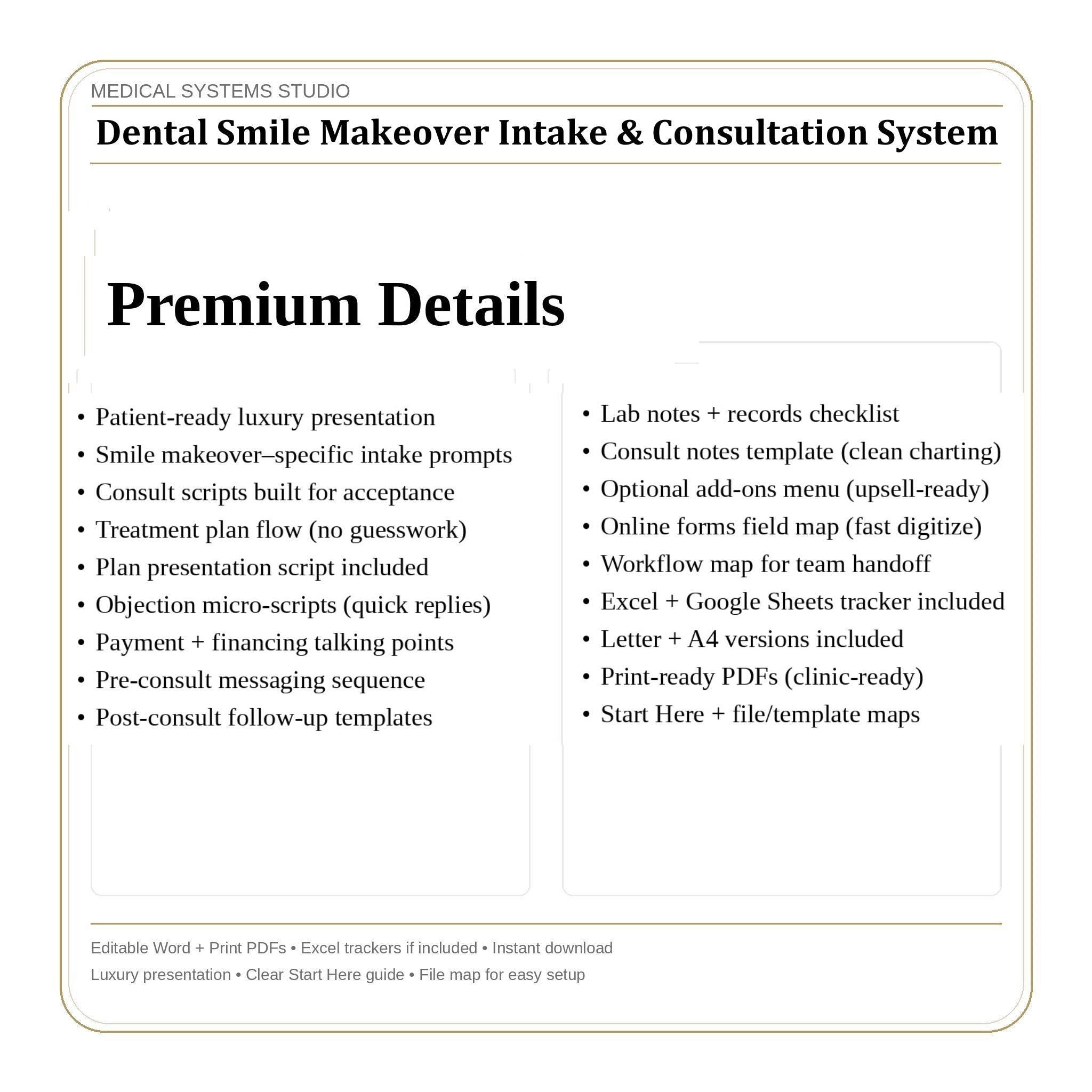Dental Smile Makeover Consultation System | Scripts, Photo Guide & Tracker