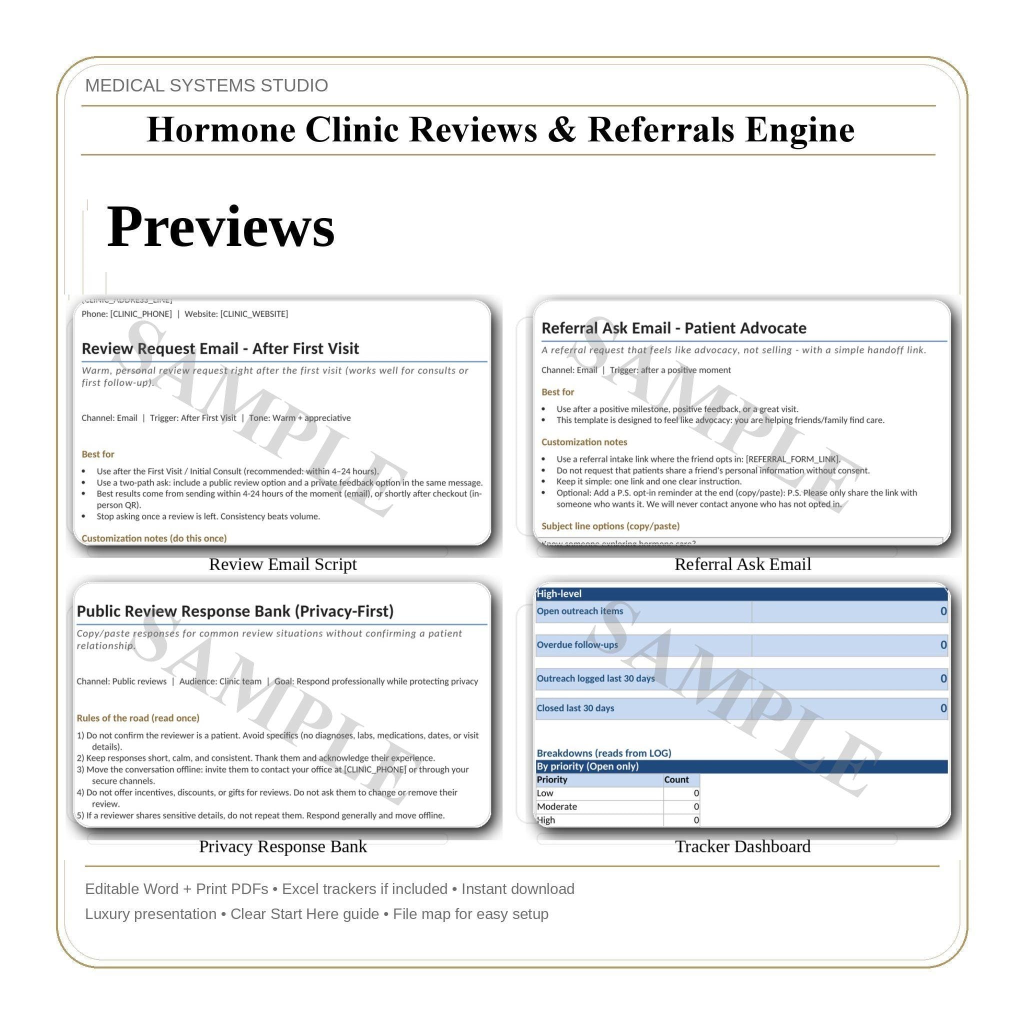 Hormone Clinic Reviews & Referrals Engine | TRT HRT BHRT Reviews qr sign, Scripts (Digital Download)