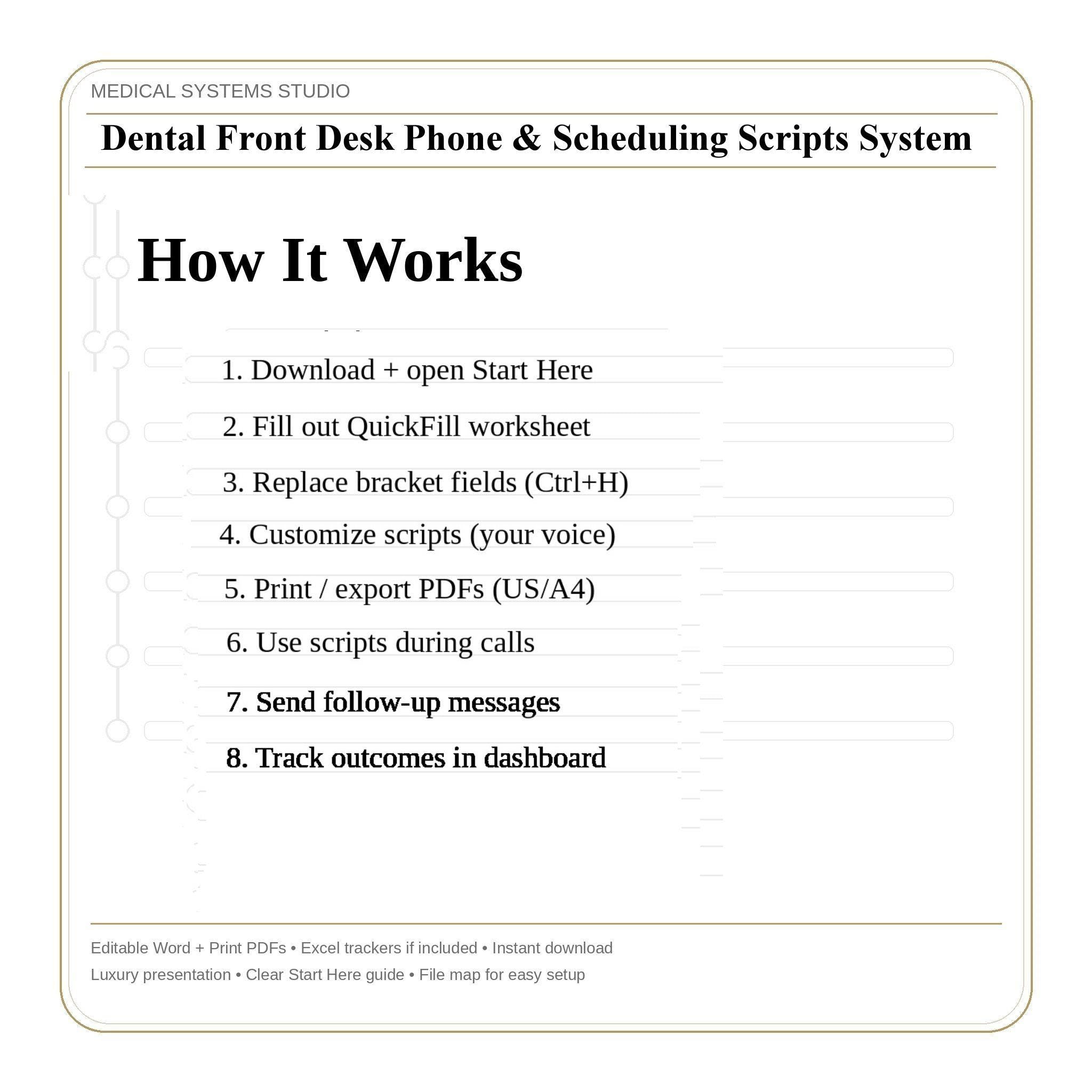 Dental Front Desk Phone Script System | Implant & Veneer Scheduling (Digital Download)