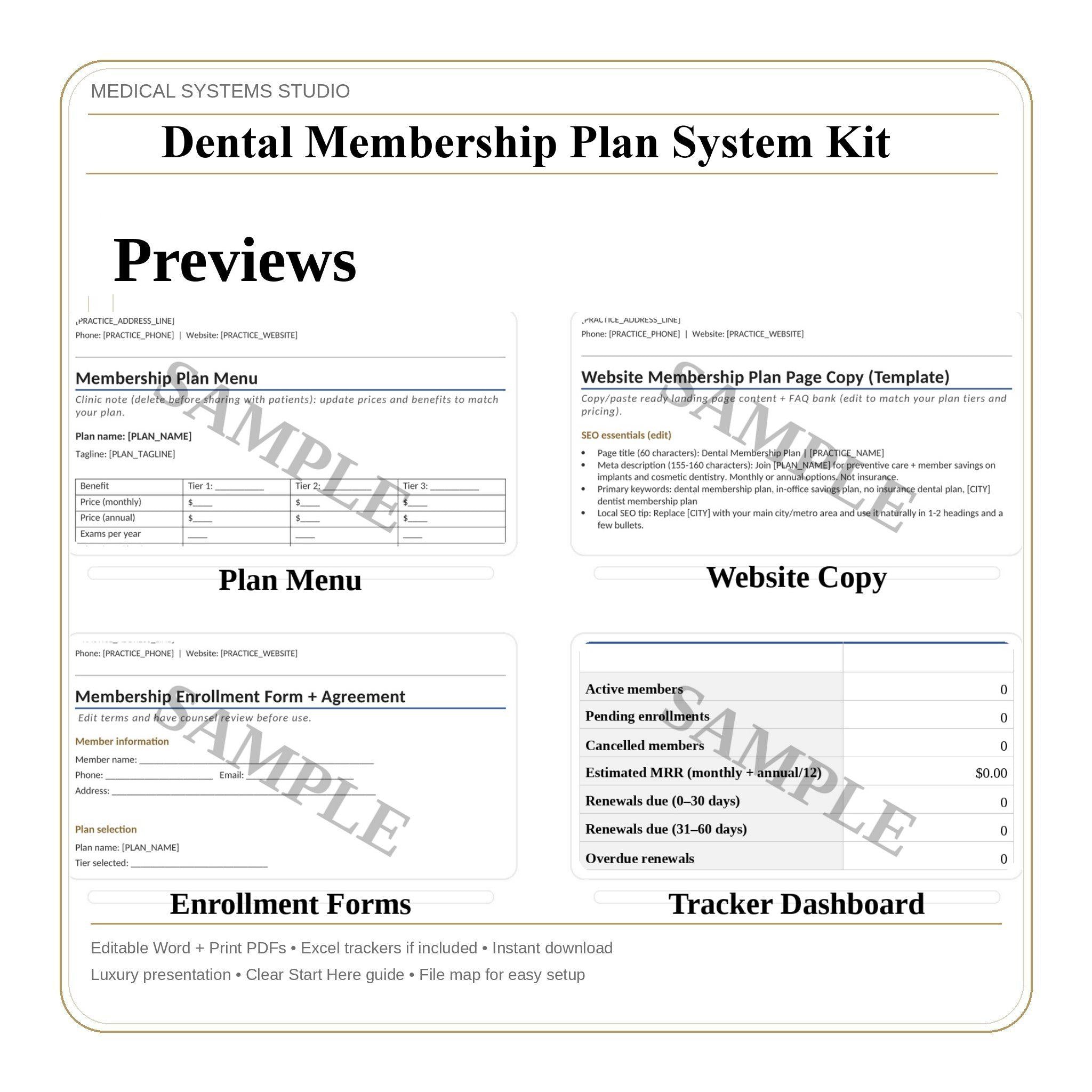 Dental Membership Plan System Kit | In-Office Savings (Digital Download)