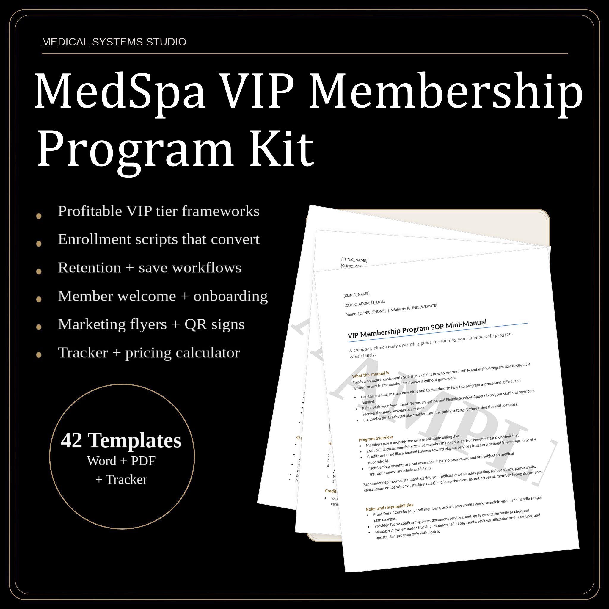 MedSpa VIP Membership Program Kit | Clinic SOP Templates (Word, PDF, xlsx)