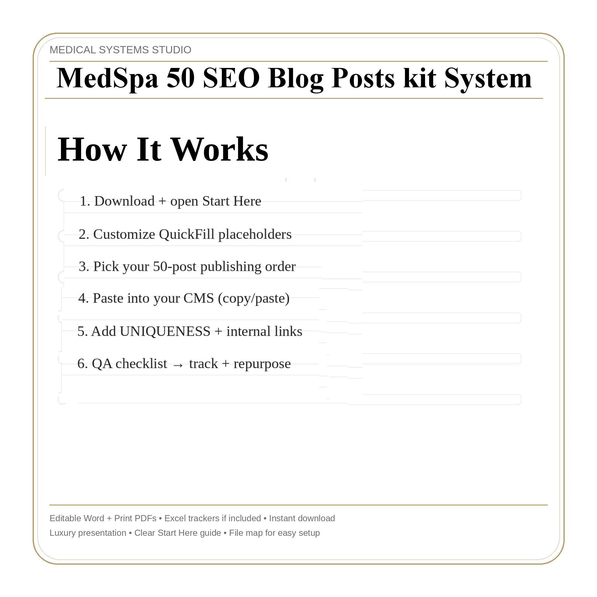 MedSpa SEO Blog Post Kit | 50+ Long Form Templates