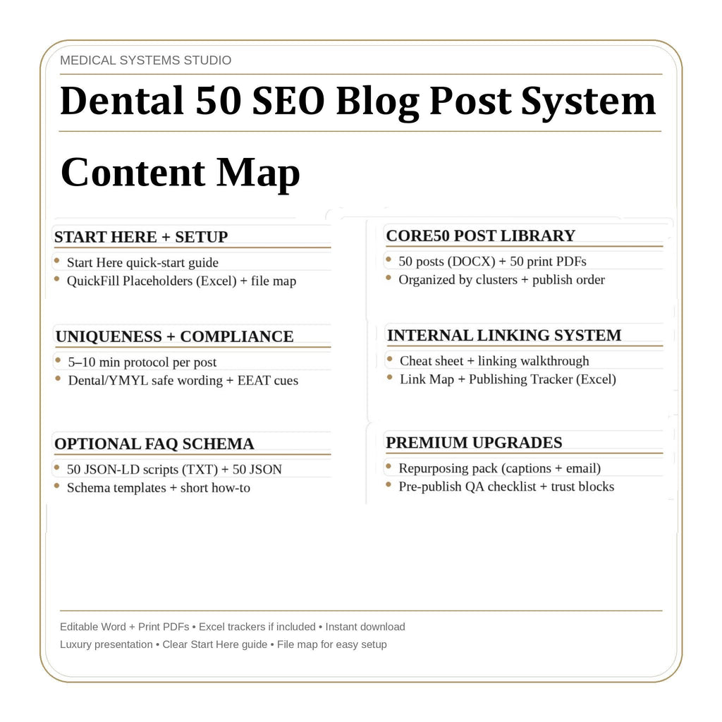 Dental SEO Blog Post System | Cosmetic & Implant Content (50 Posts)