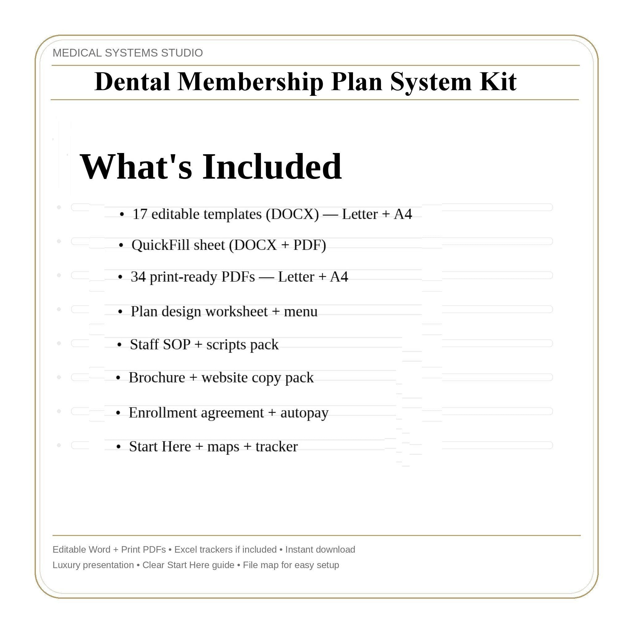 Dental Membership Plan System Kit | In-Office Savings (Digital Download)