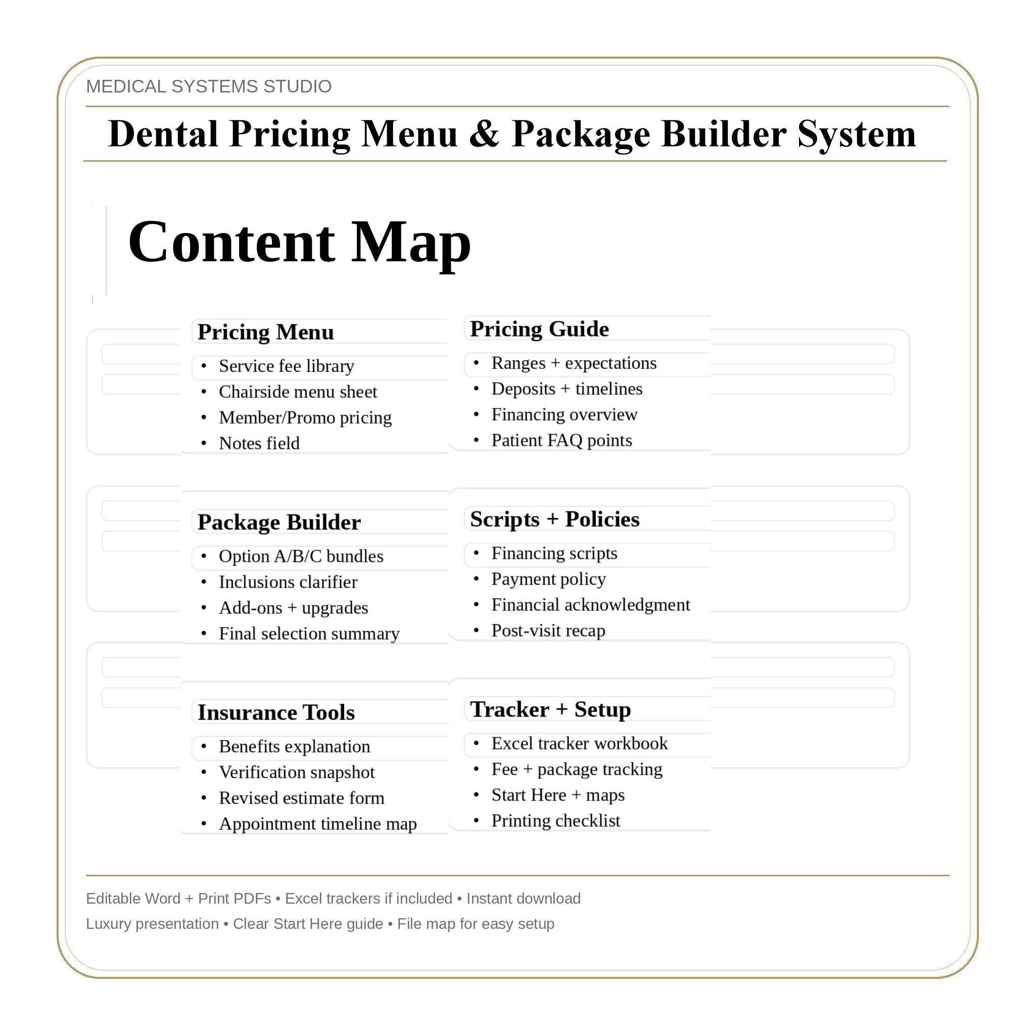 Dental Pricing Menu & Package Builder | Cosmetic Implant Fee System (Digital Download)