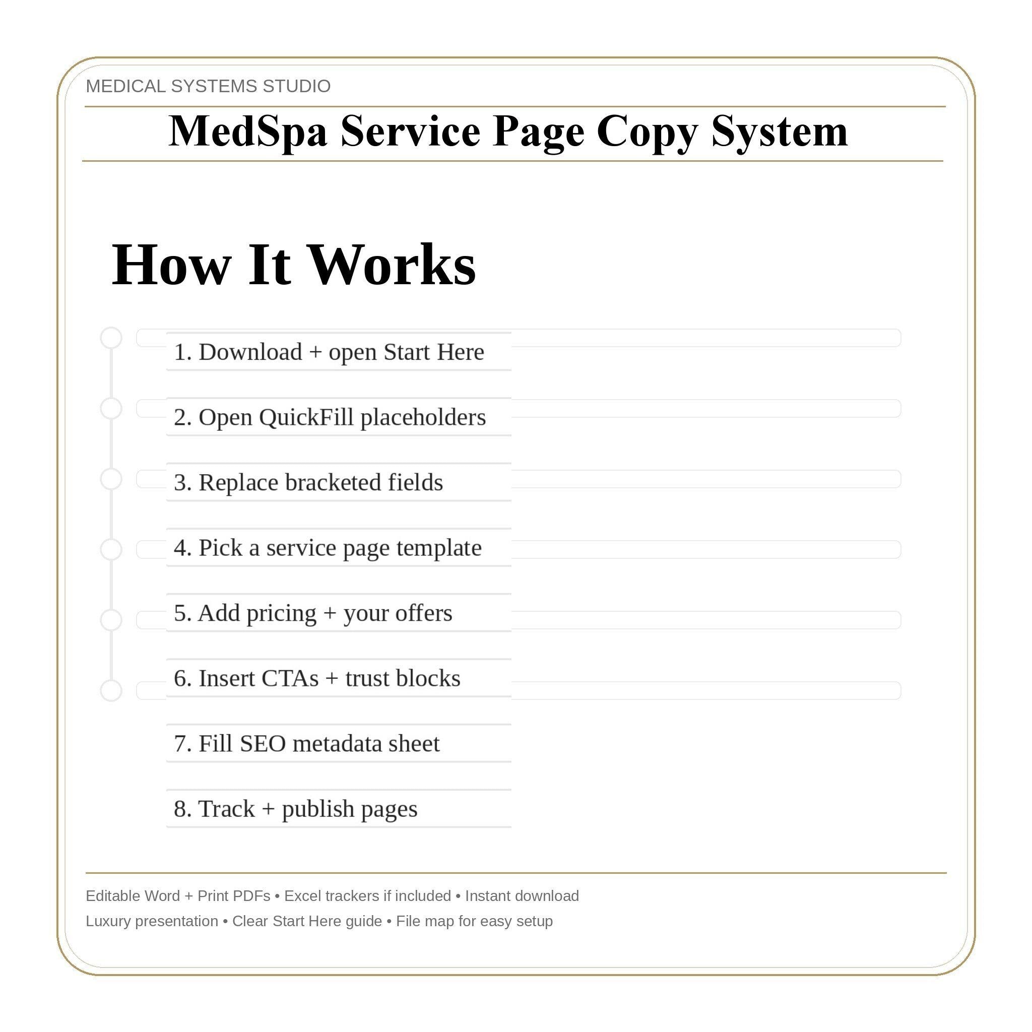MedSpa Service Page Copy System | SEO & Treatment Templates (Digital Download)