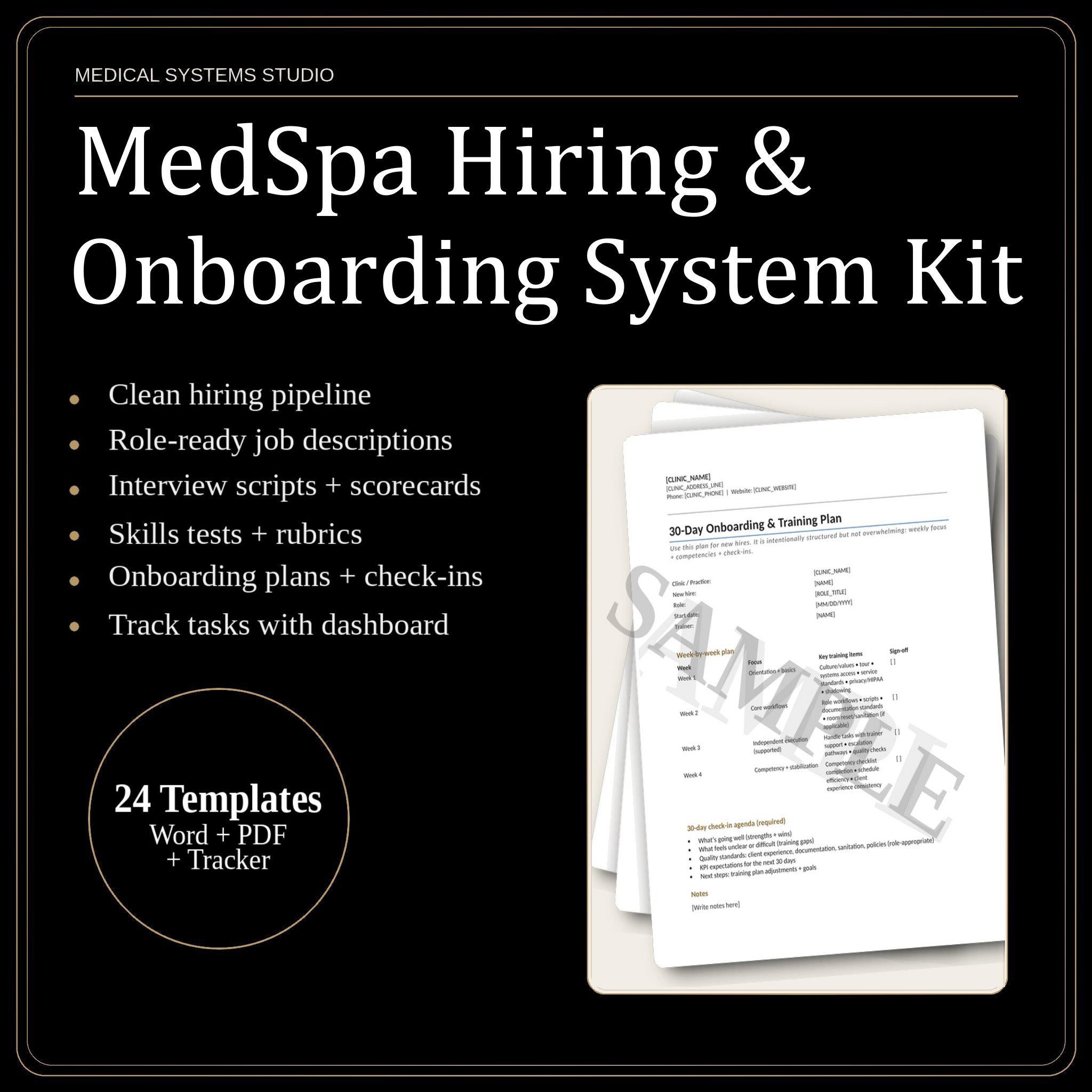 MedSpa Hiring & Onboarding System | Clinic Staff Training (Digital Download)