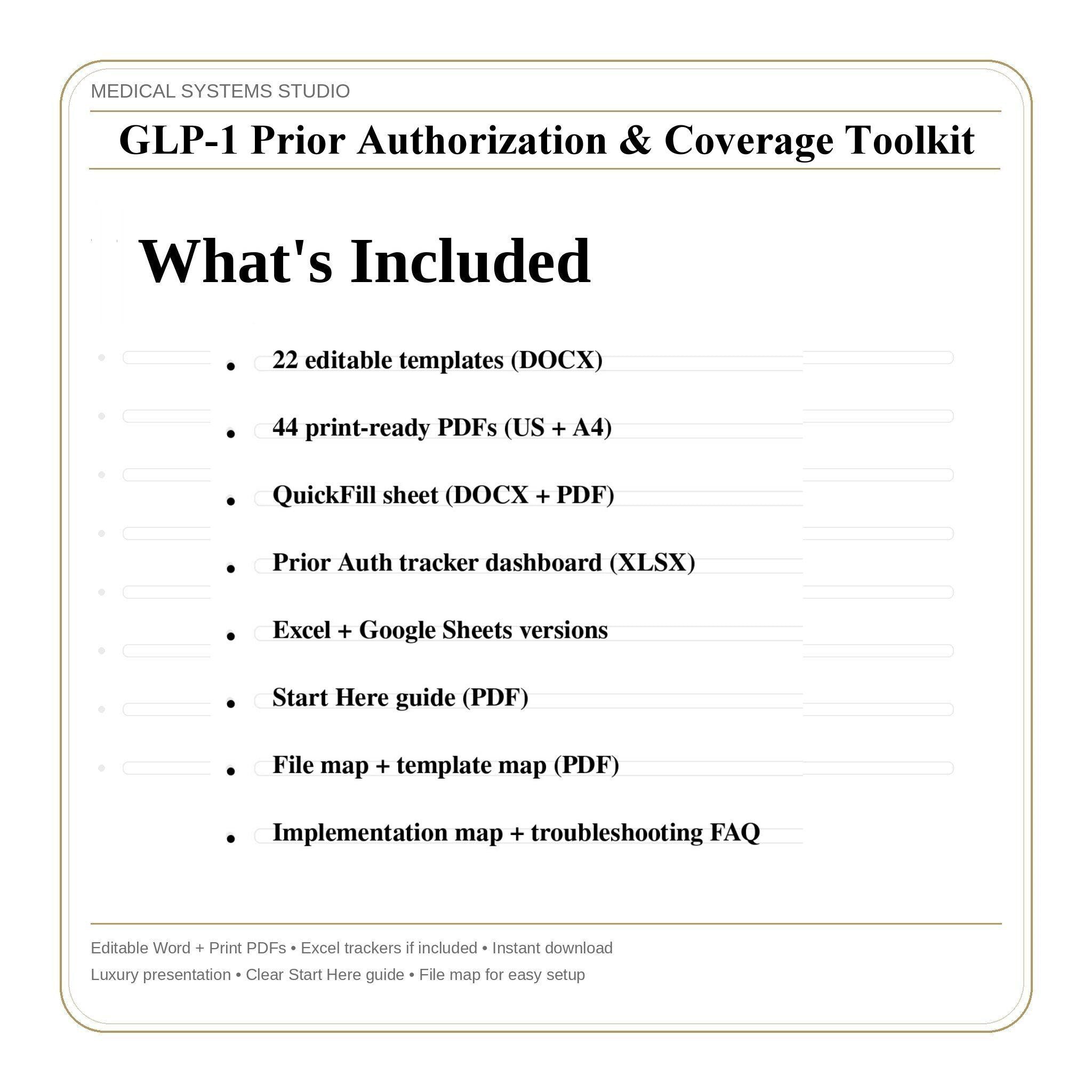 GLP-1 Prior Authorization & Insurance Coverage Toolkit | Clinic Workflow Templates