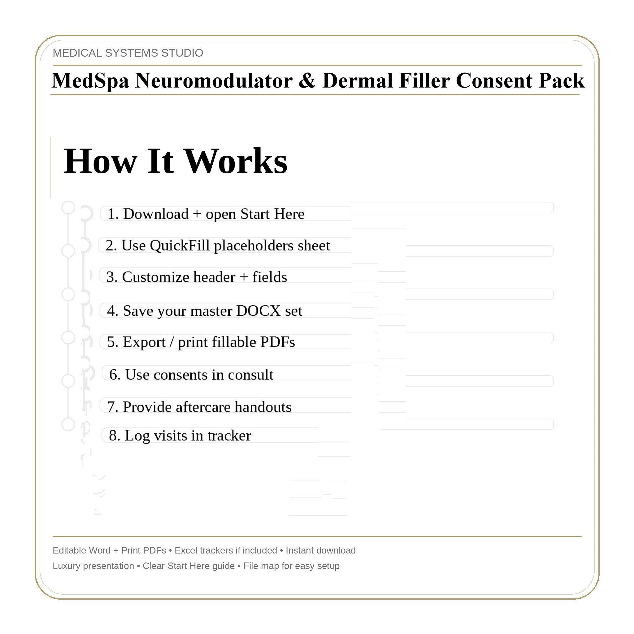 MedSpa Injectables Consent Forms | Botox, Dermal Filler (Digital Download)