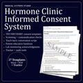 Hormone Clinic Informed Consent System | TRT, HRT, BHRT Forms. Word/PDF/Tracker (Digital Download)