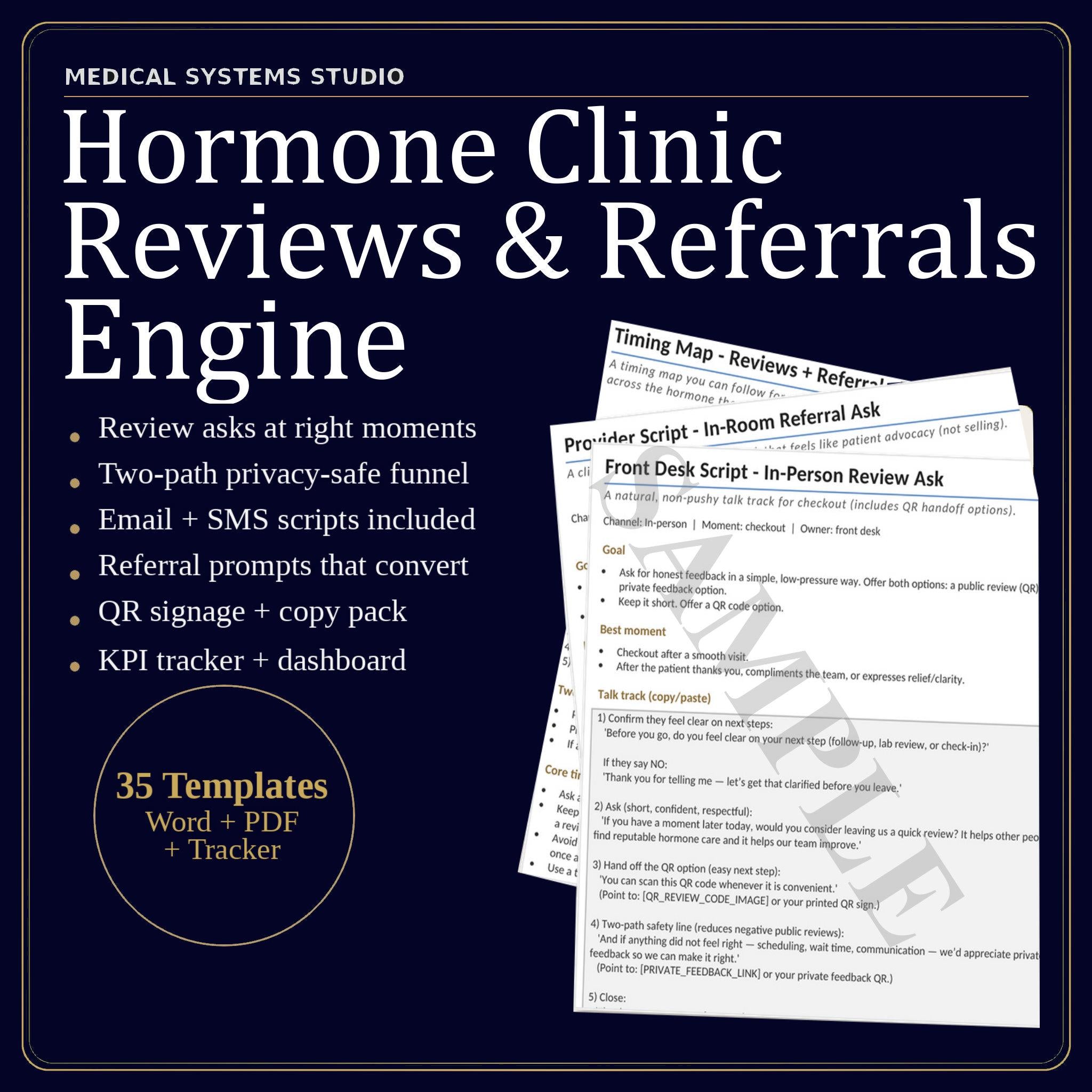 Hormone Clinic Reviews & Referrals Engine | TRT HRT BHRT Reviews qr sign, Scripts (Digital Download)
