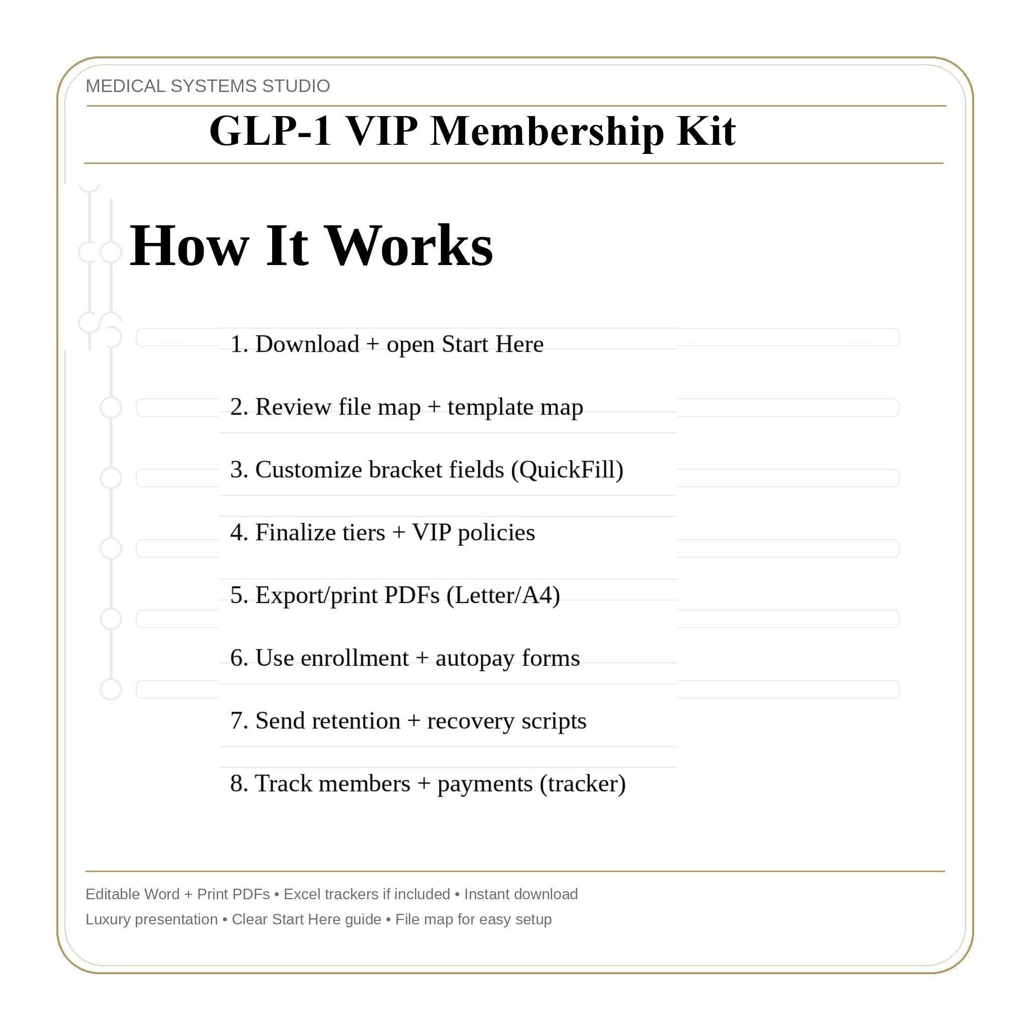 GLP-1 VIP Membership Kit | Enrollment, Autopay, Renewal Scripts (Word, PDF, Tracker)