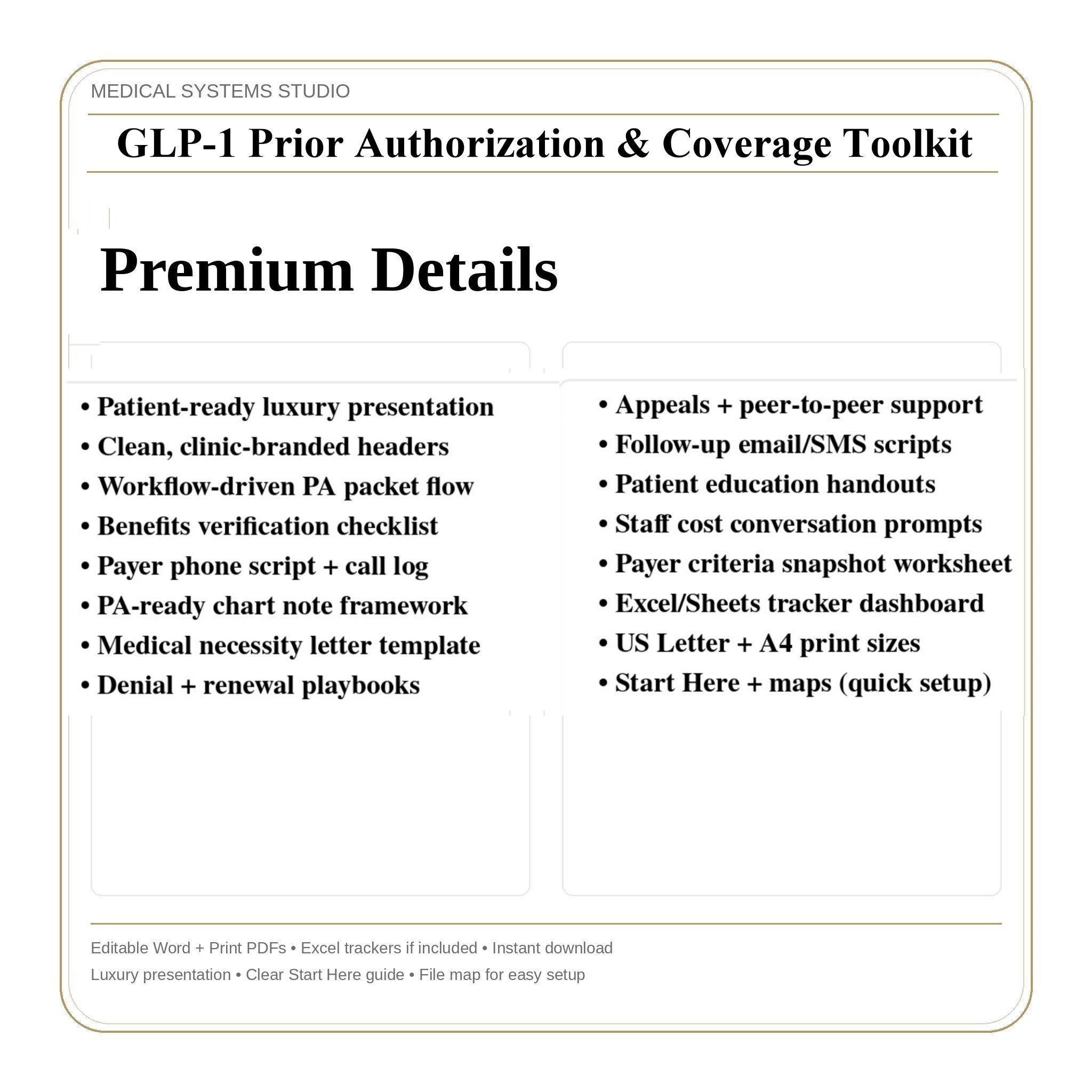GLP-1 Prior Authorization & Insurance Coverage Toolkit | Clinic Workflow Templates