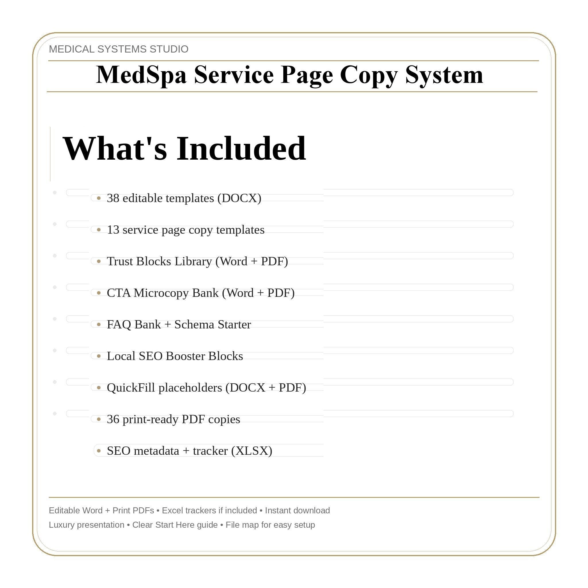 MedSpa Service Page Copy System | SEO & Treatment Templates (Digital Download)