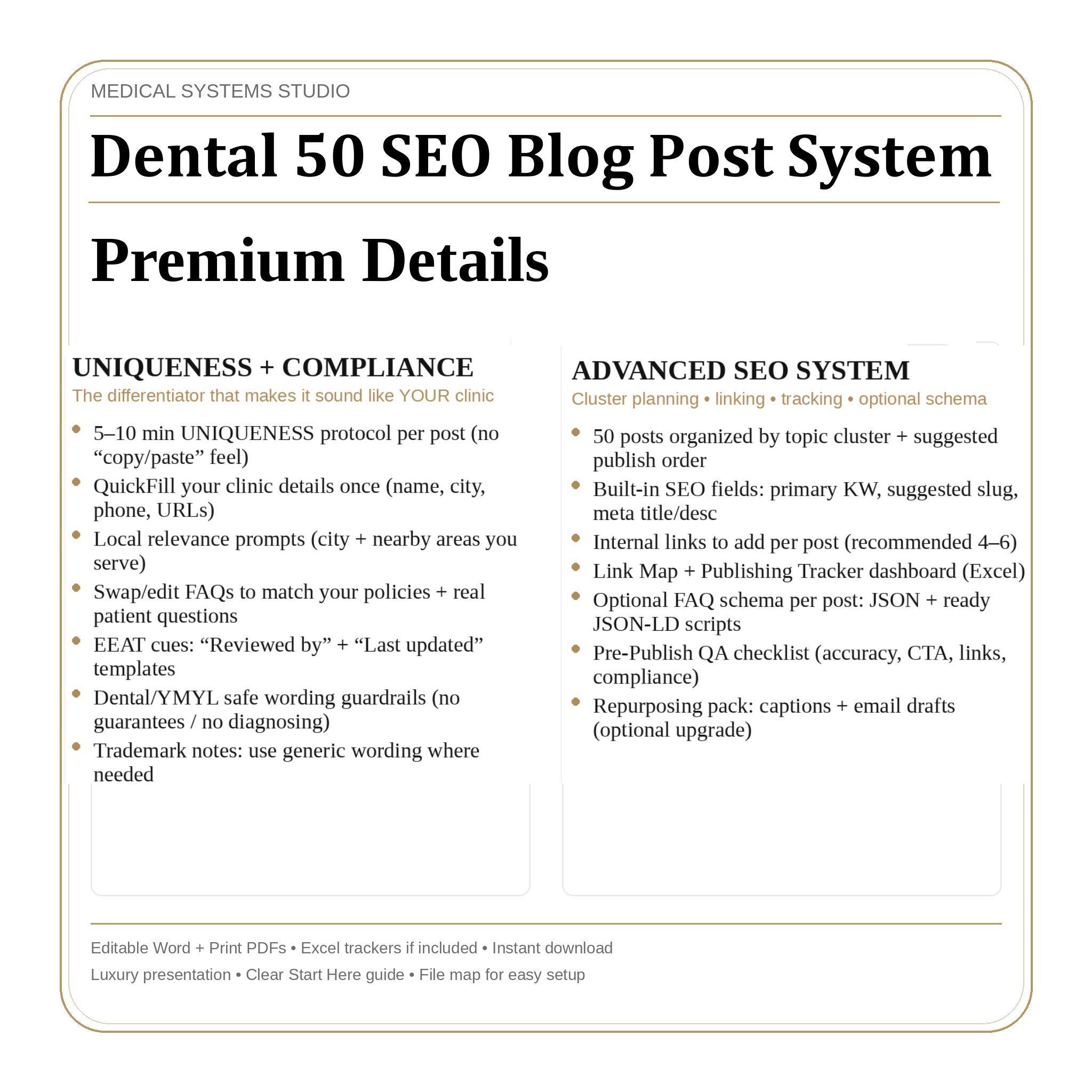 Dental SEO Blog Post System | Cosmetic & Implant Content (50 Posts)