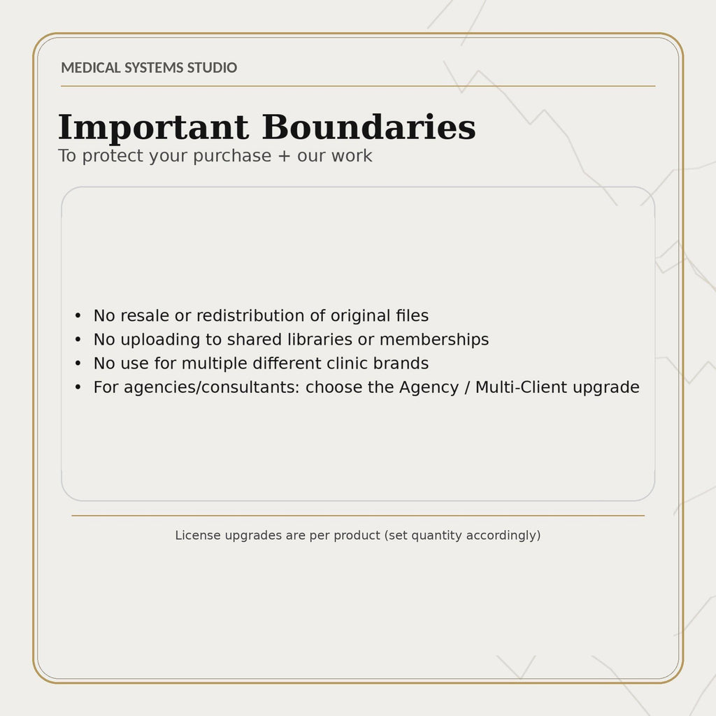 Extended Clinic License Upgrade (Multi-Location) | For Medical Systems Studio Digital Products | Instant PDF