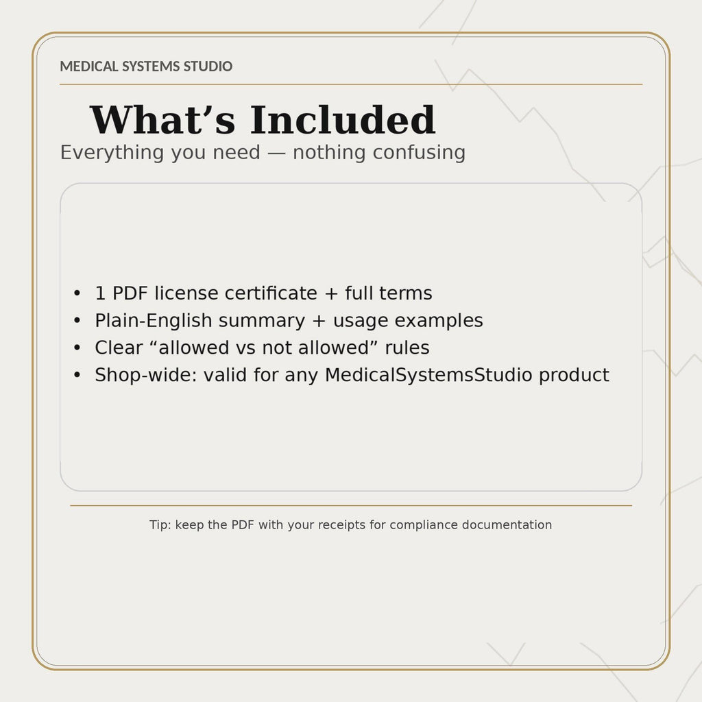 Extended Clinic License Upgrade (Multi-Location) | For Medical Systems Studio Digital Products | Instant PDF
